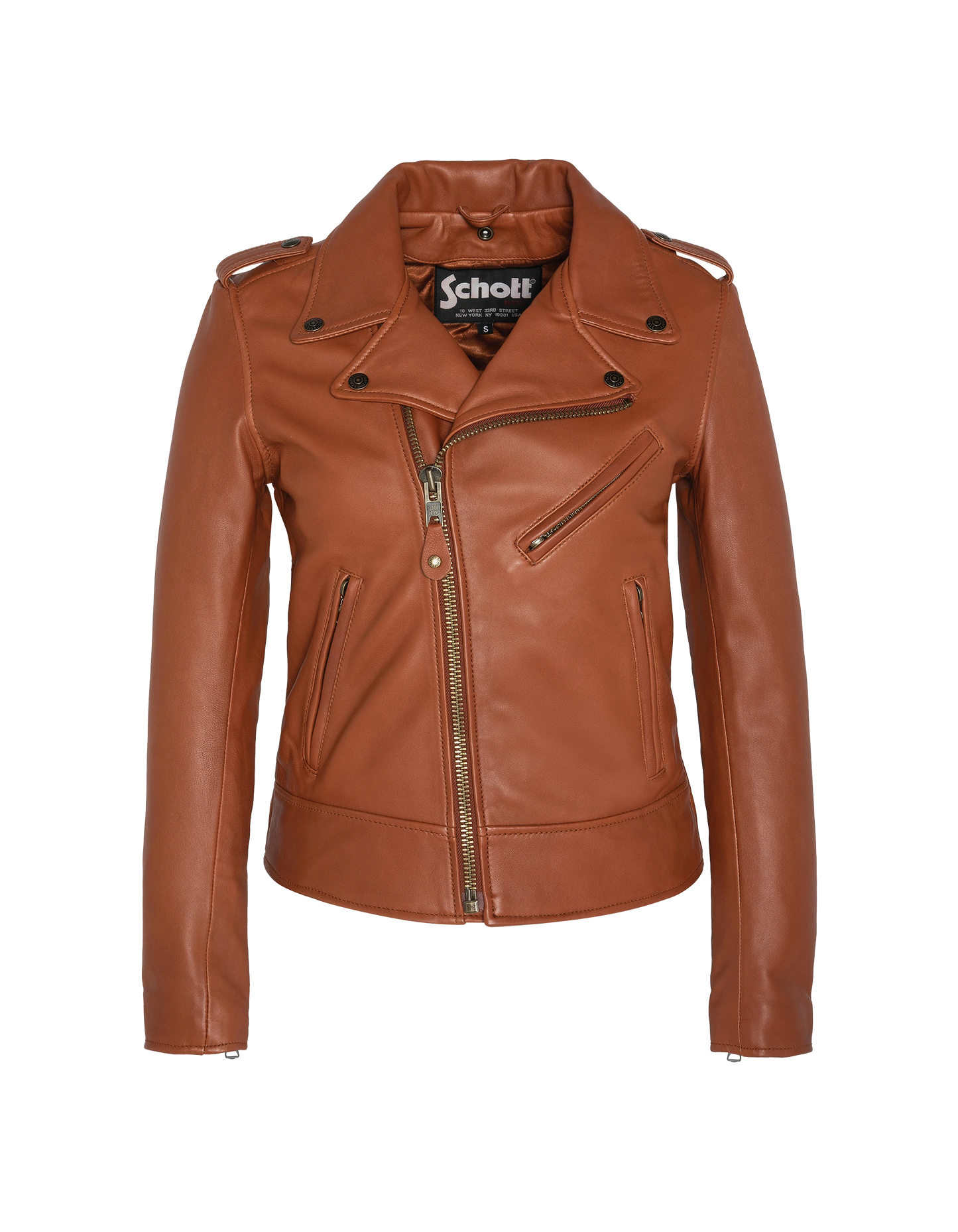 Chaqueta de coñac perfecto®, cuero de cordero