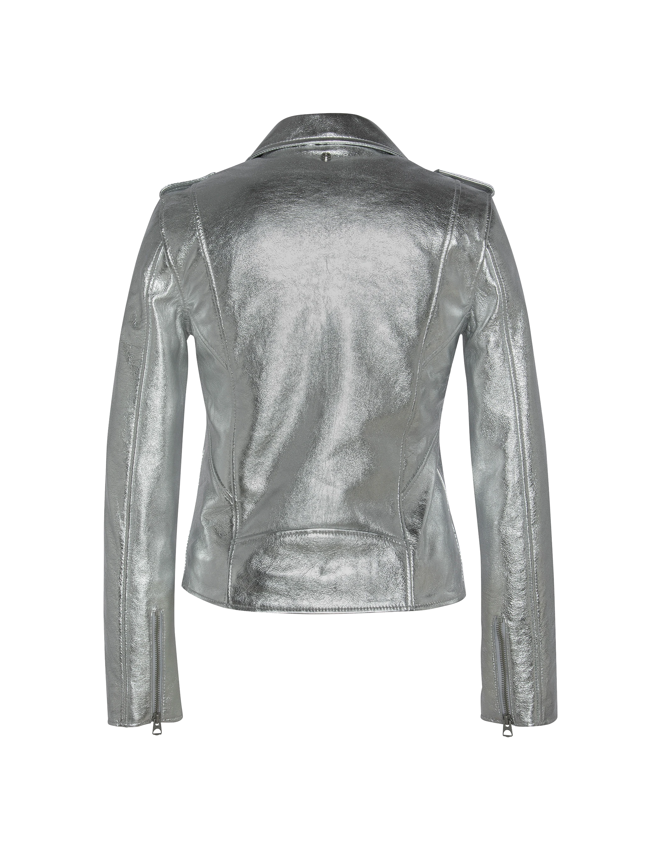 Blouson Perfecto® argenté, cuir d'agneau-2