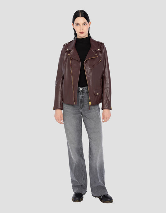 Perfecto® One Star Bordeaux jacket, cowhide leather