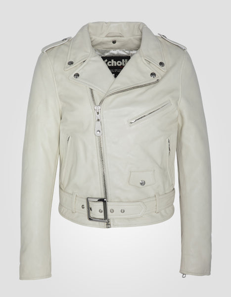 White Perfecto® jacket, with belt, lambskin leather, plus size White Perfecto® jacket, with belt, lambskin leather, plus size