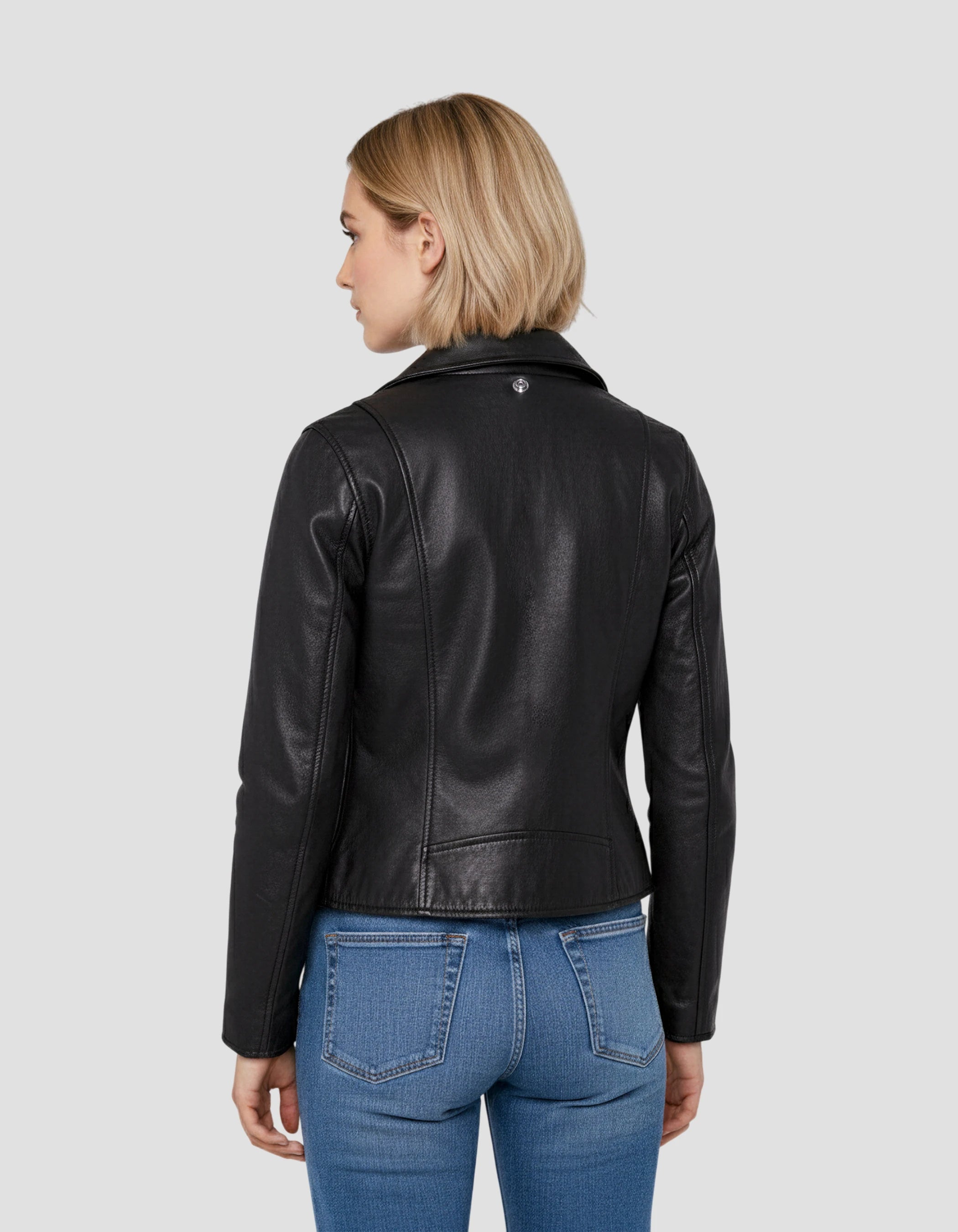 Chaqueta Perfecto® negra, piel de cordero-4