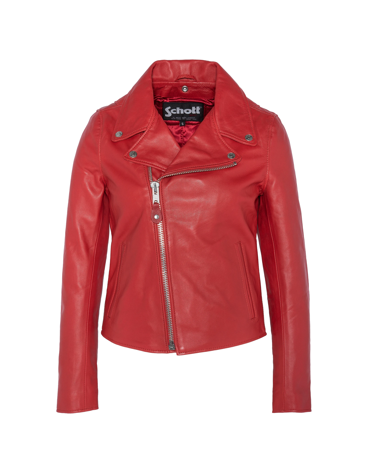 Red perfecto jacket, lamb leather