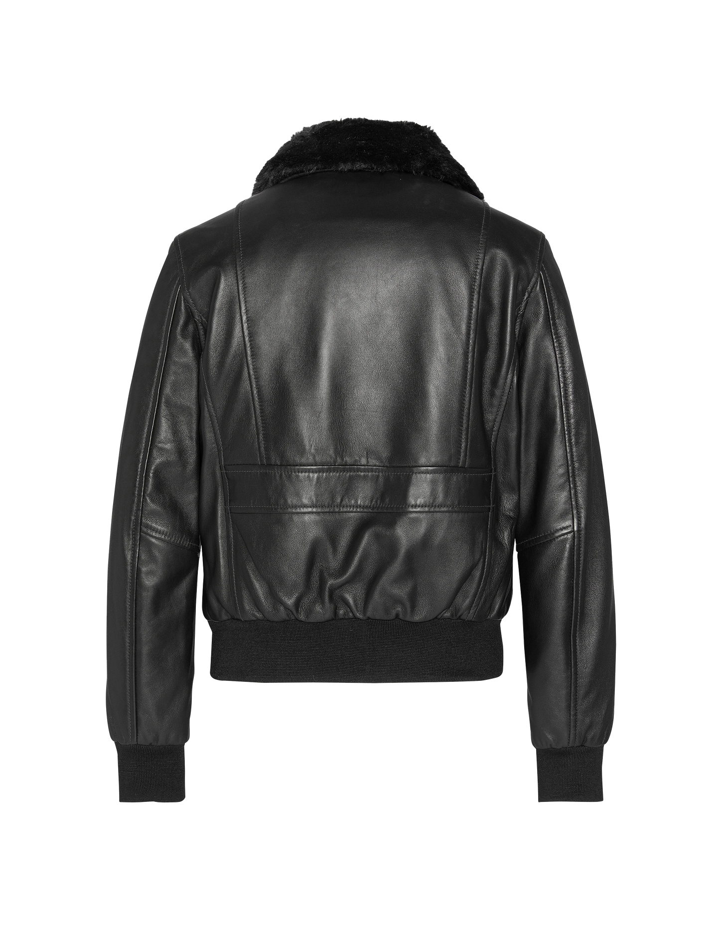 Schwarze Jacke mit abnehmbarem Kunstpelzkragen