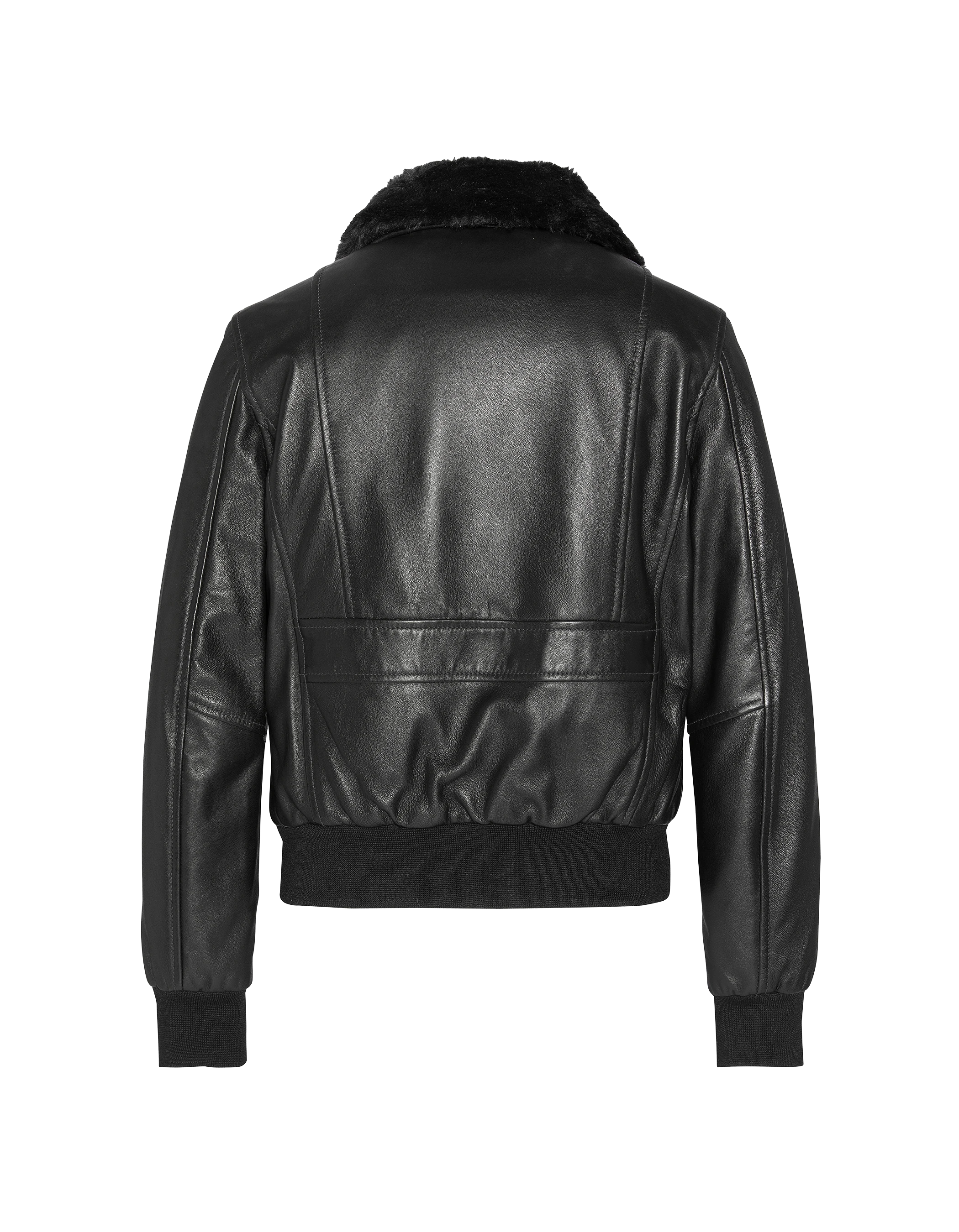 Black jacket with removable faux fur collar