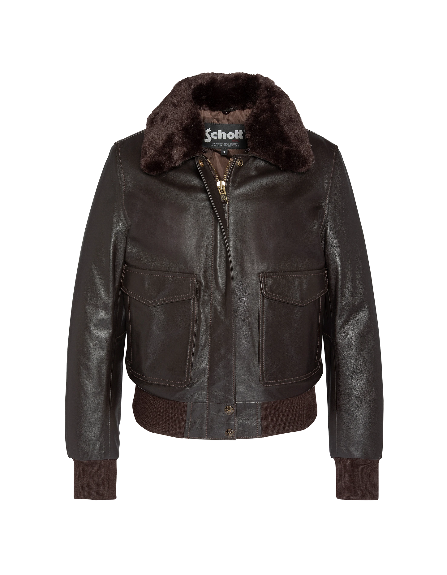Dark brown jacket with removable faux fur neck