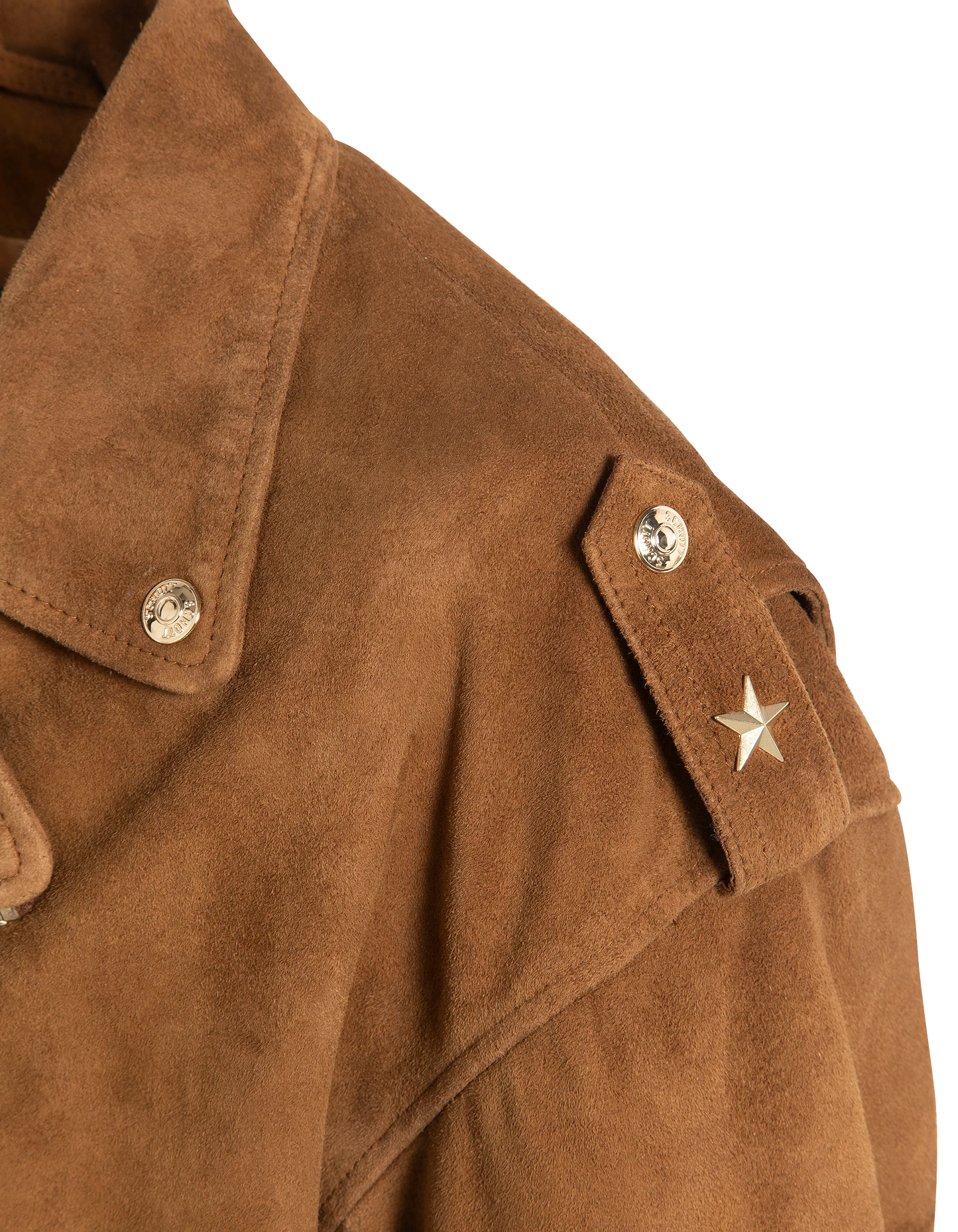 Blouson Perfecto 90's court caramel, chèvre velours