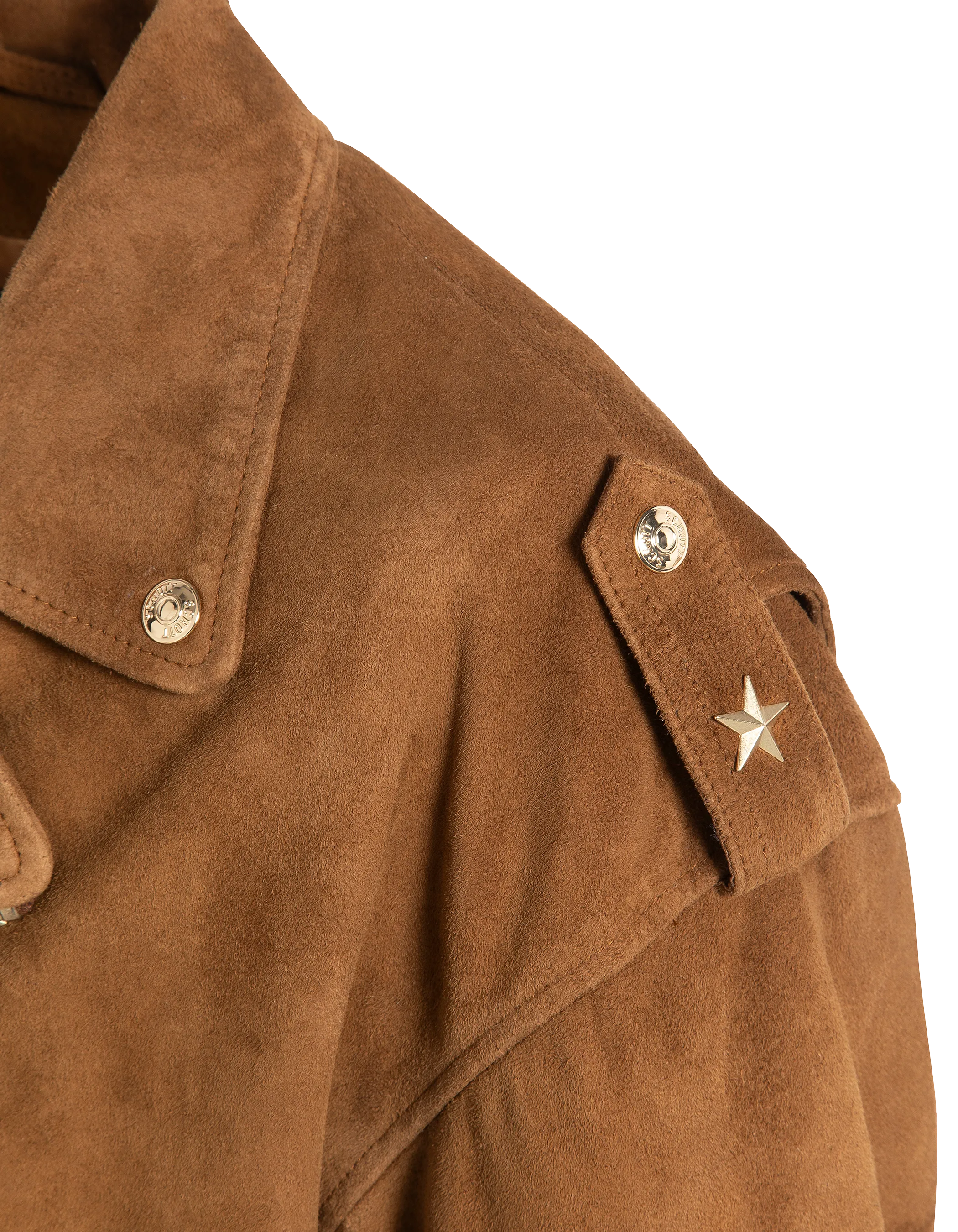 Blouson Perfecto 90's court caramel, chèvre velours-8