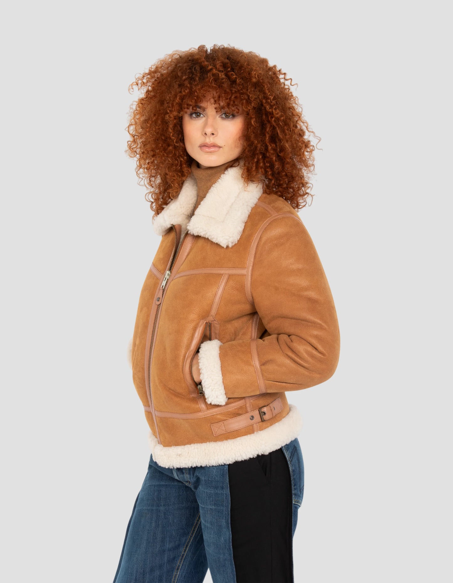 Bernsteinbomberjacke, doppelte Schafe