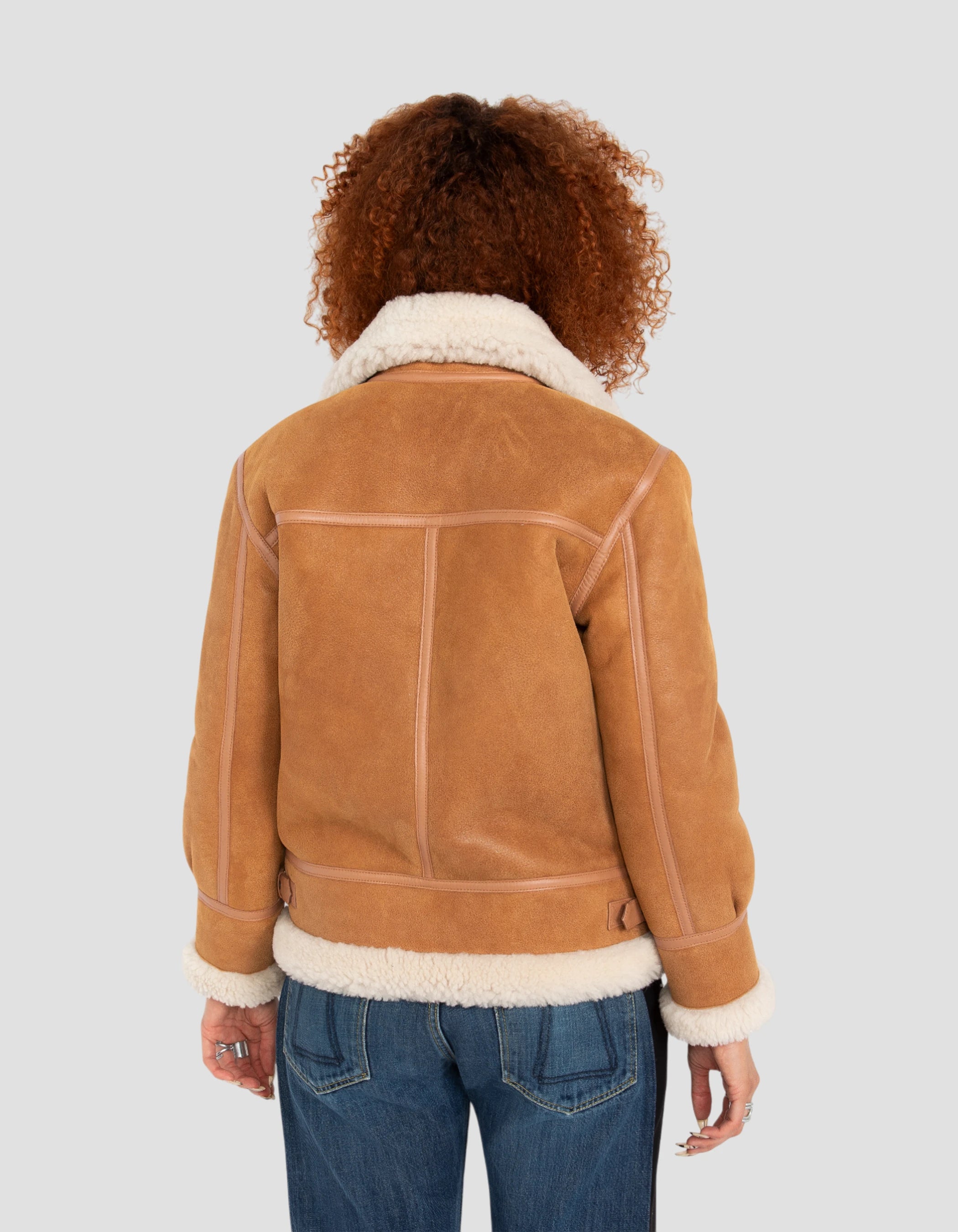 Bernsteinbomberjacke, doppelte Schafe-6