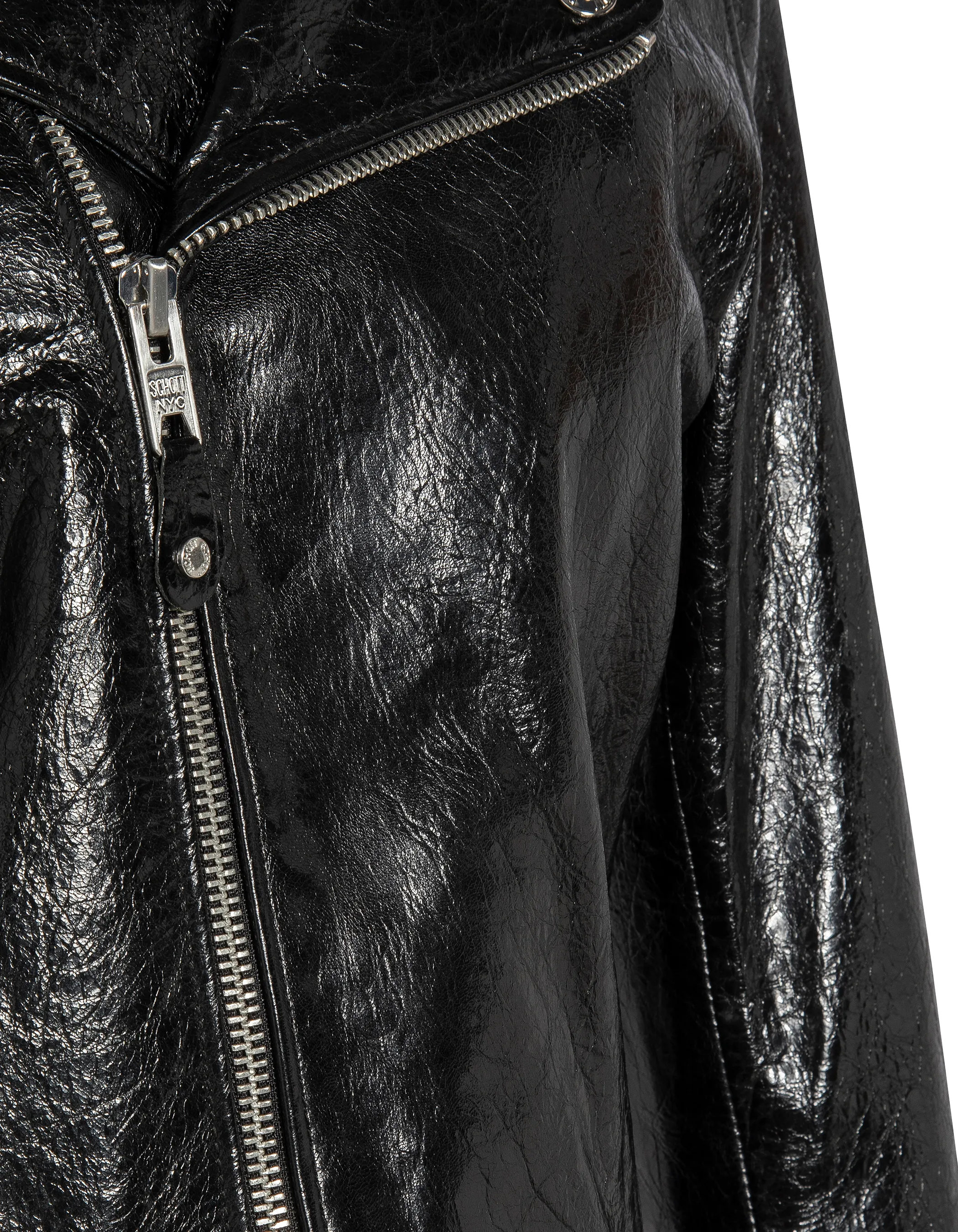 Schwarze Verni Perfecto® Jacke, Lammleder-4