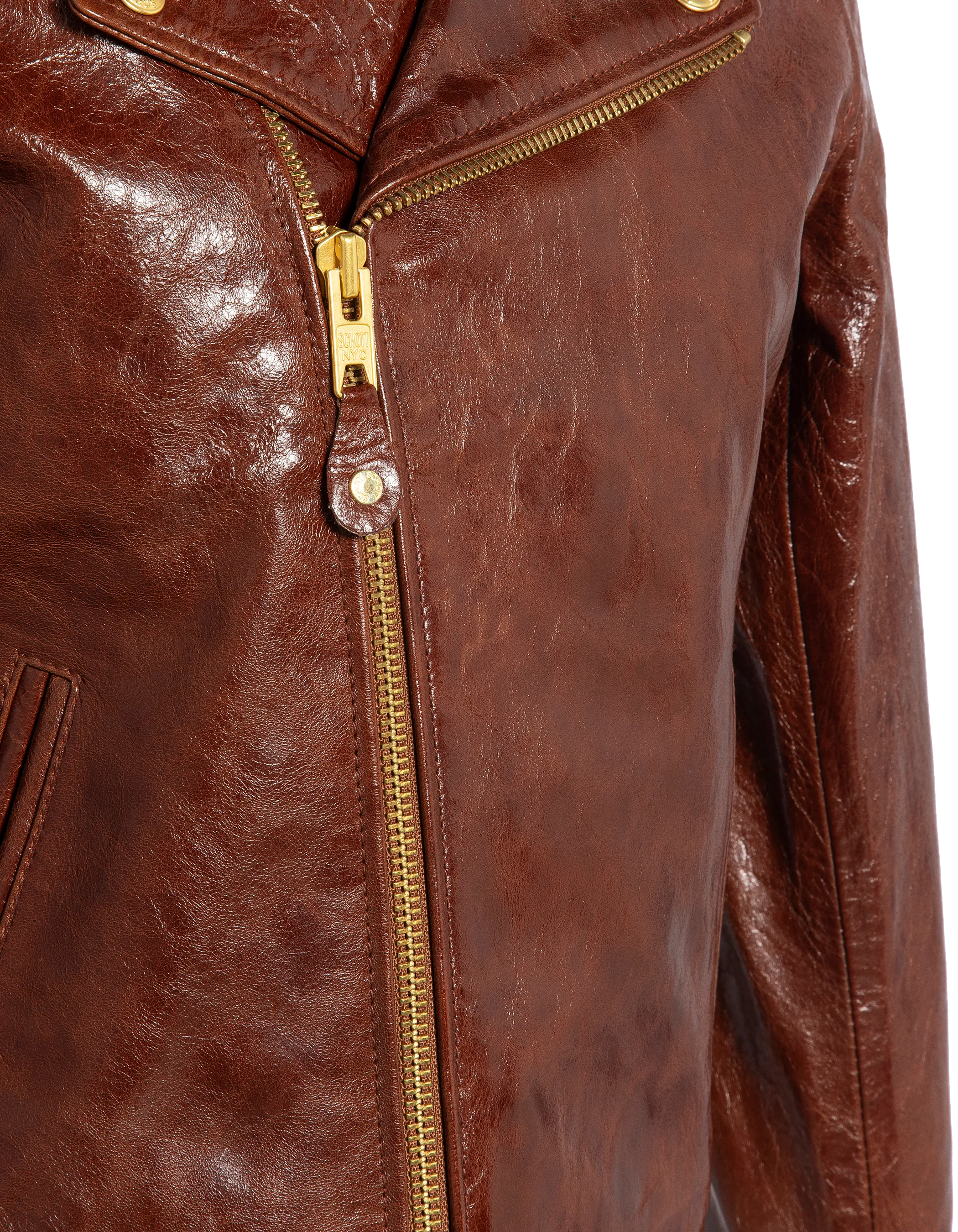 Giacca marrone Varni Perfecto®, pelle di agnello-8