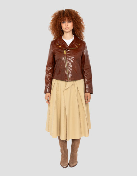 Brown Varni Perfecto® jacket, lamb leather - lcwaxelle | Schott NYC®