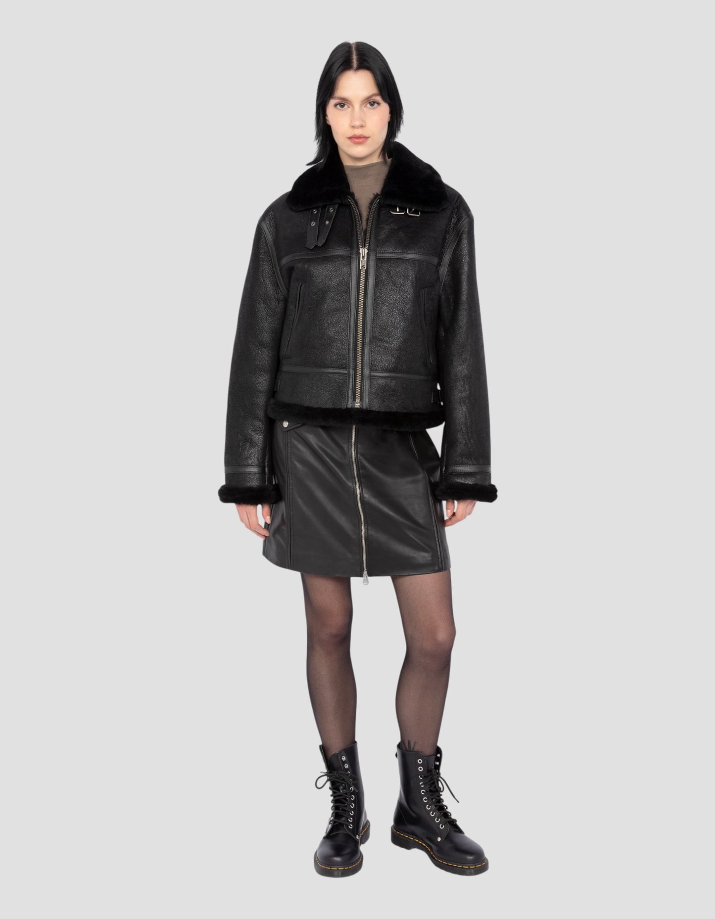 Kurzer Bombardier Typ B-3 Full Black, Doppelgesicht