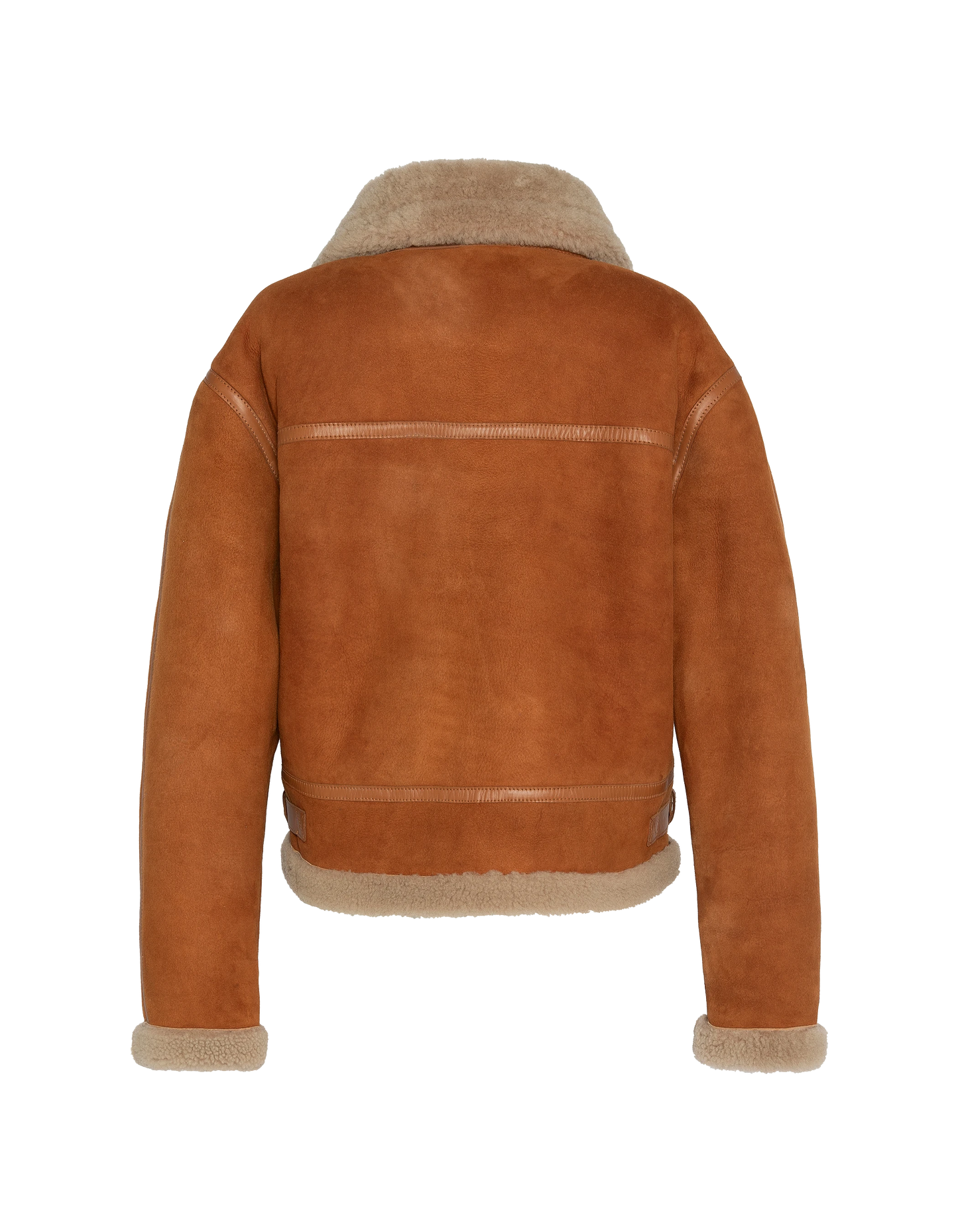 Blouson bombardier court type B-3 cannelle, mouton double face suédé