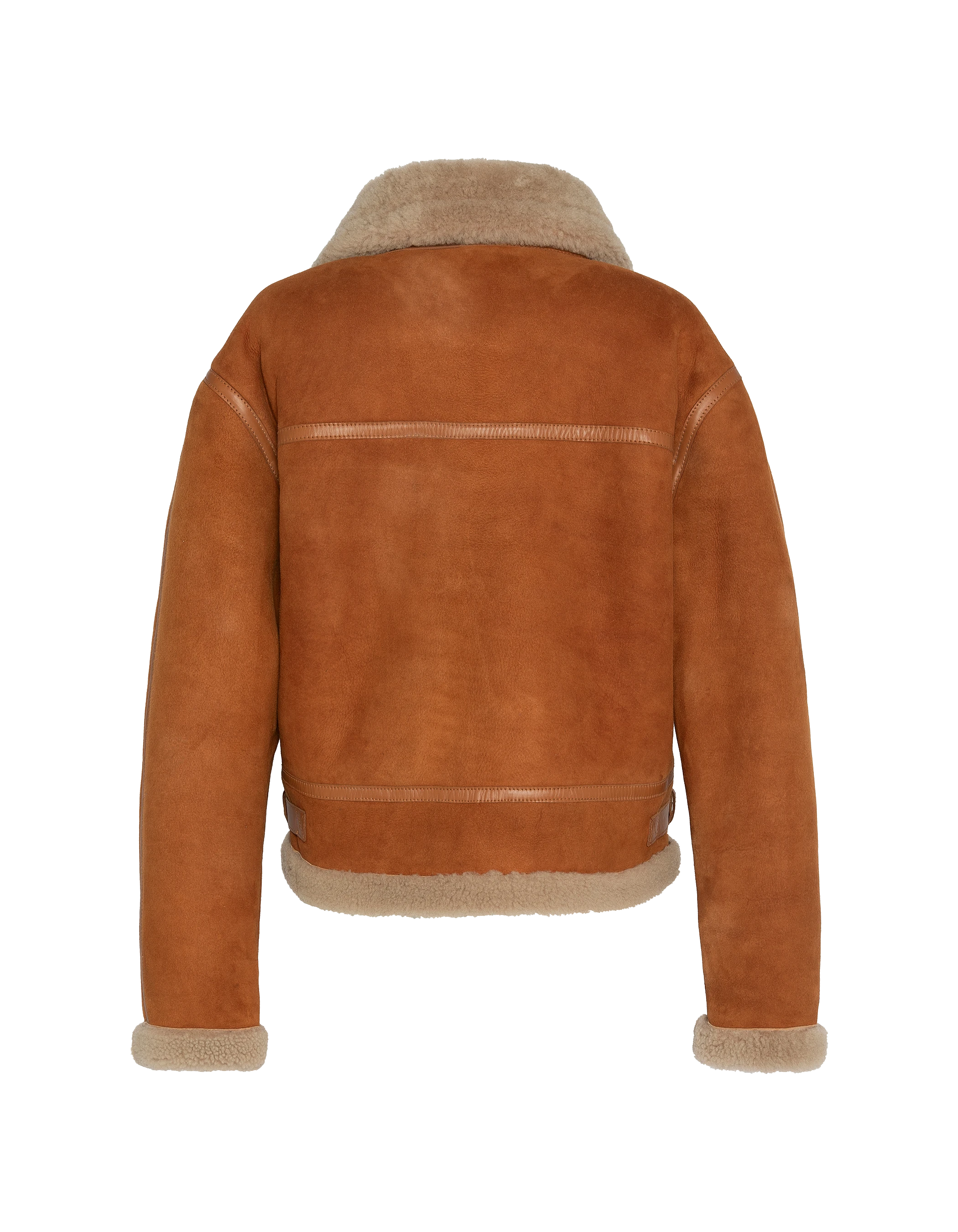 Blouson bombardier court type B-3 cannelle, mouton double face suédé-7