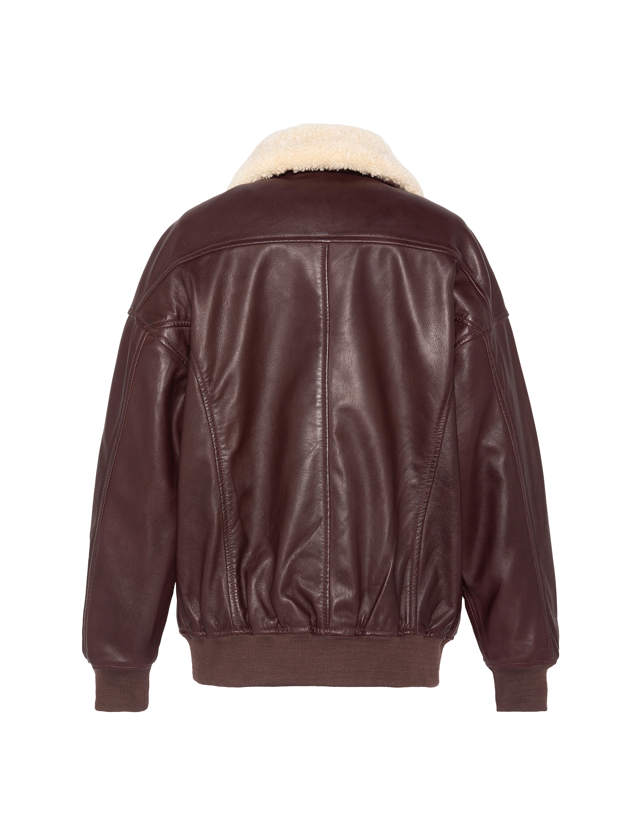 Blouson aviateur souple bordeaux coupe boyfriend, cuir d'agneau-2