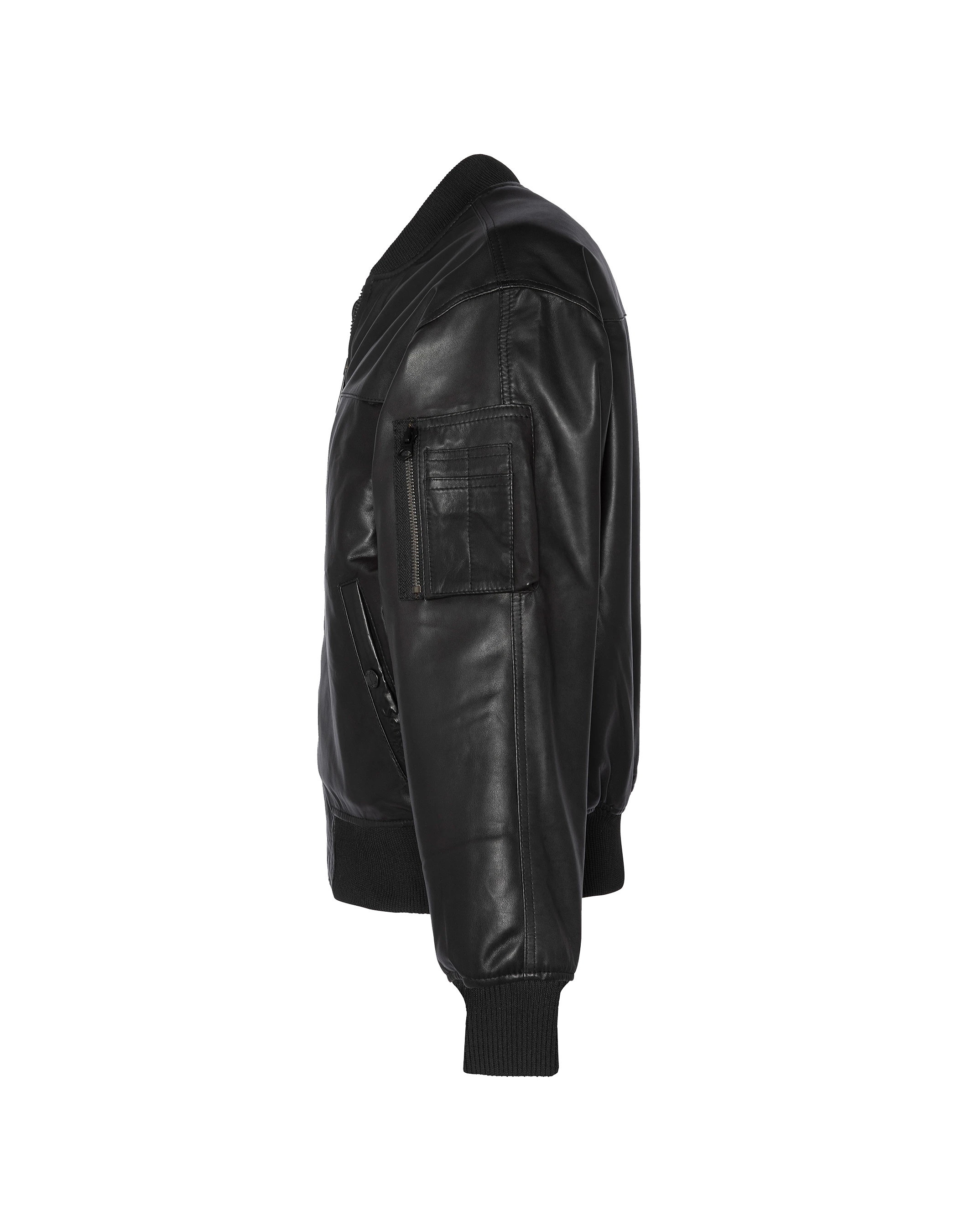 Bombardiere nero, pelle di agnello-7