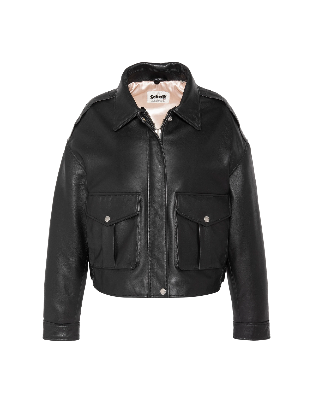 flight jacket short black, lambskin leather-7