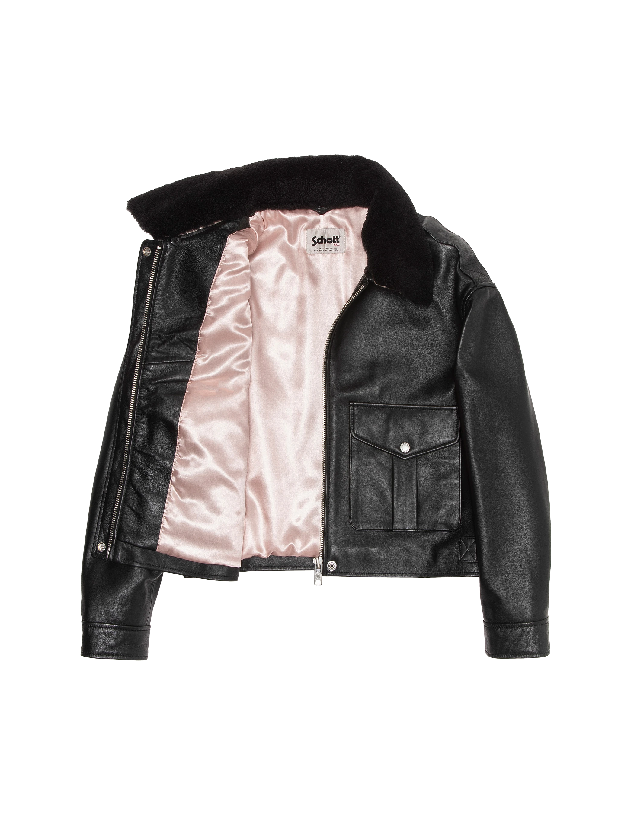 flight jacket short black, lambskin leather-9