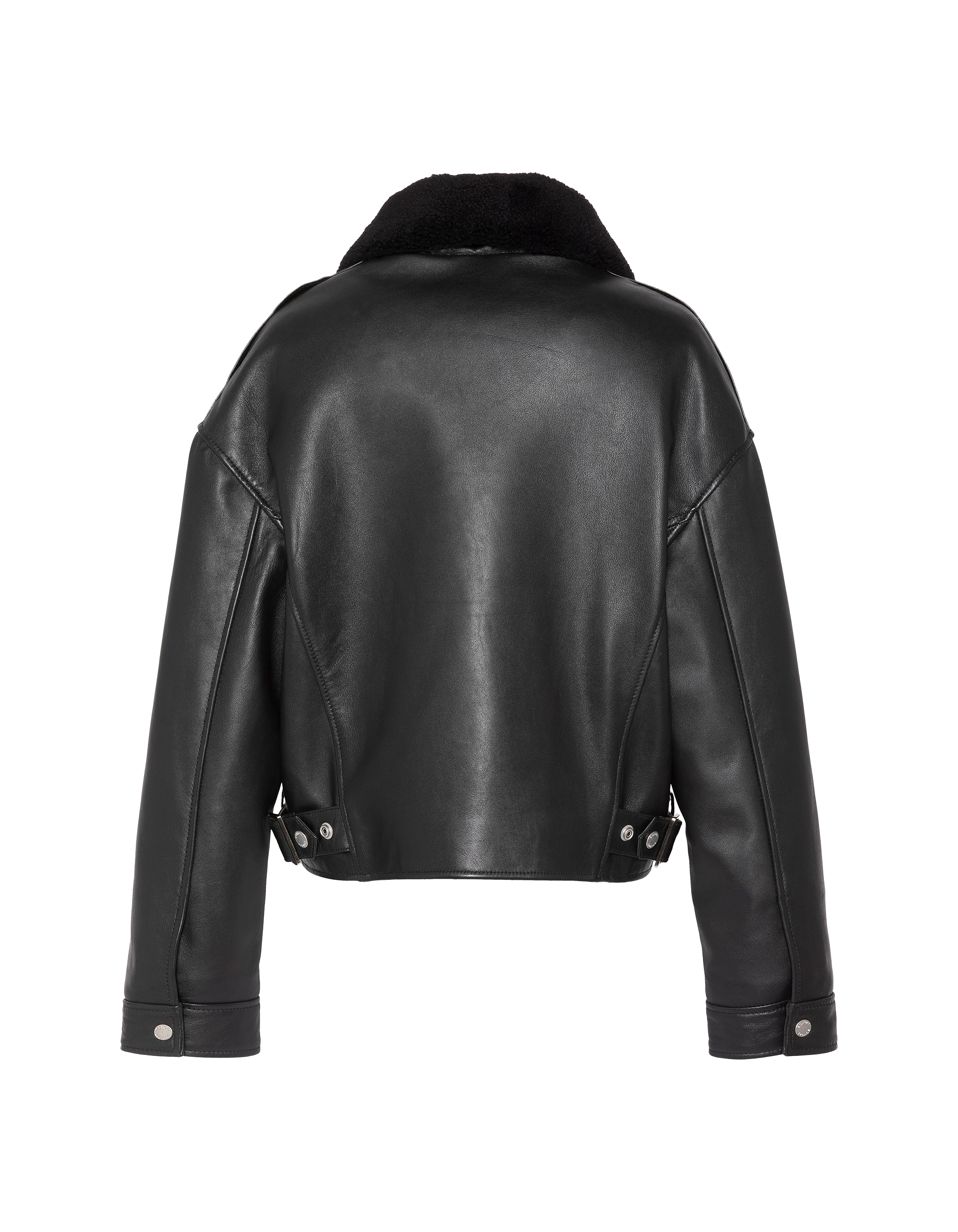 flight jacket short black, lambskin leather-10