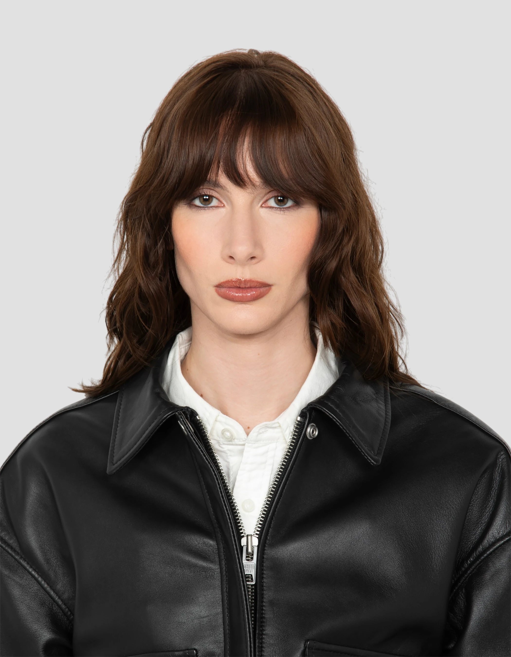 Blouson pilote court noir, cuir d'agneau-5