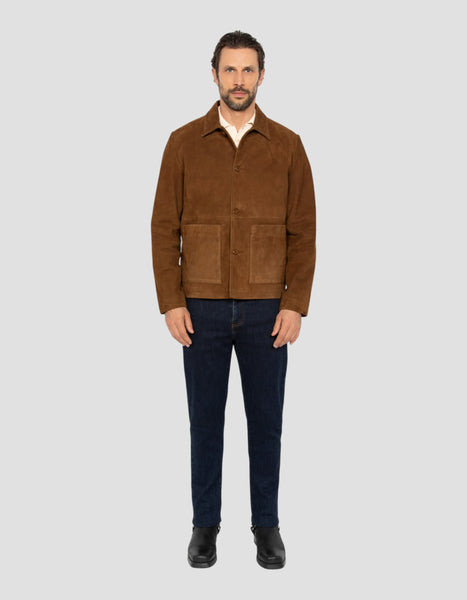 Rust western jacket, goat suede - LCWESTS26 | Schott NYC®