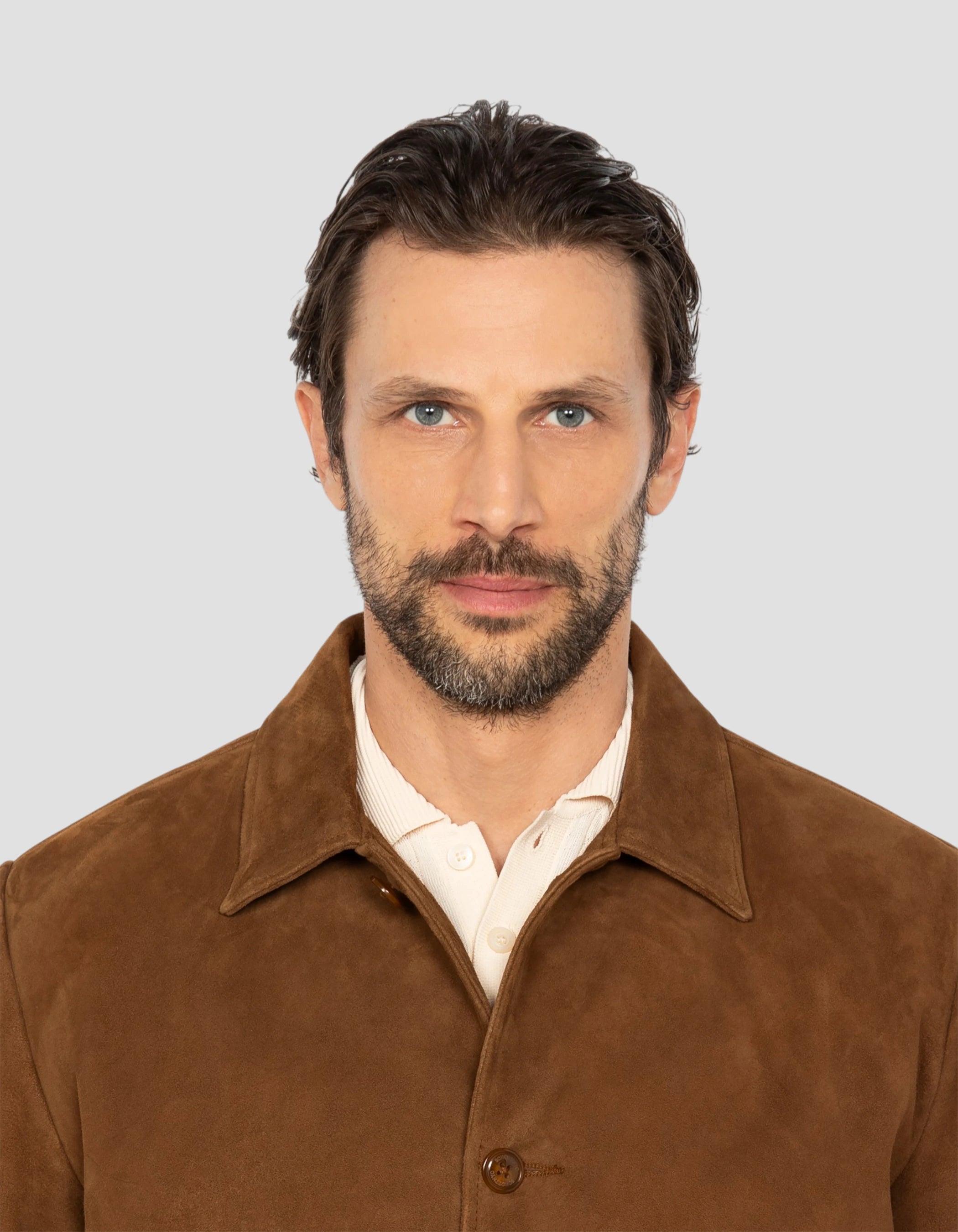 Rust western jacket, goat suede-5