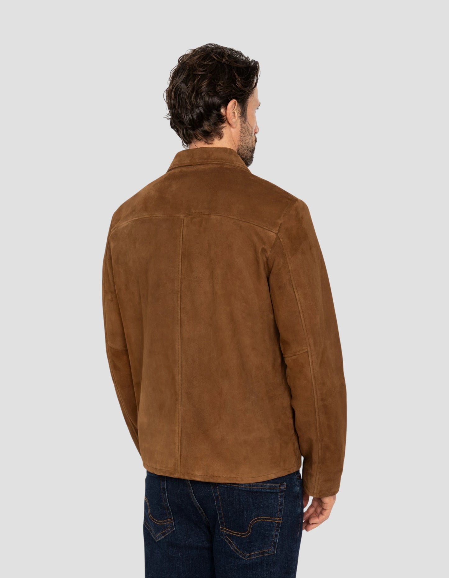 Rust western jacket, goat suede
