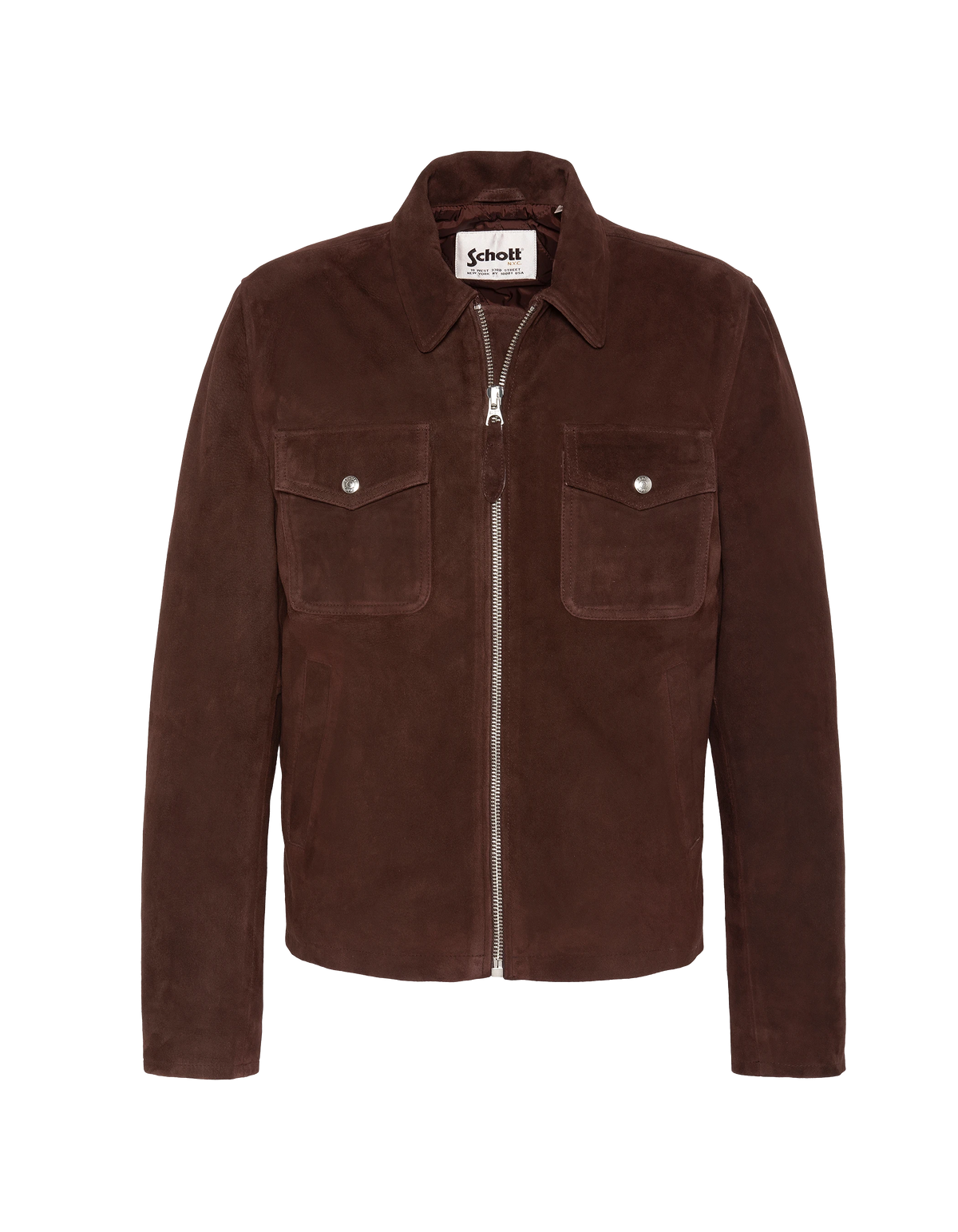 Veste rancher marron foncé, chèvre velours-2