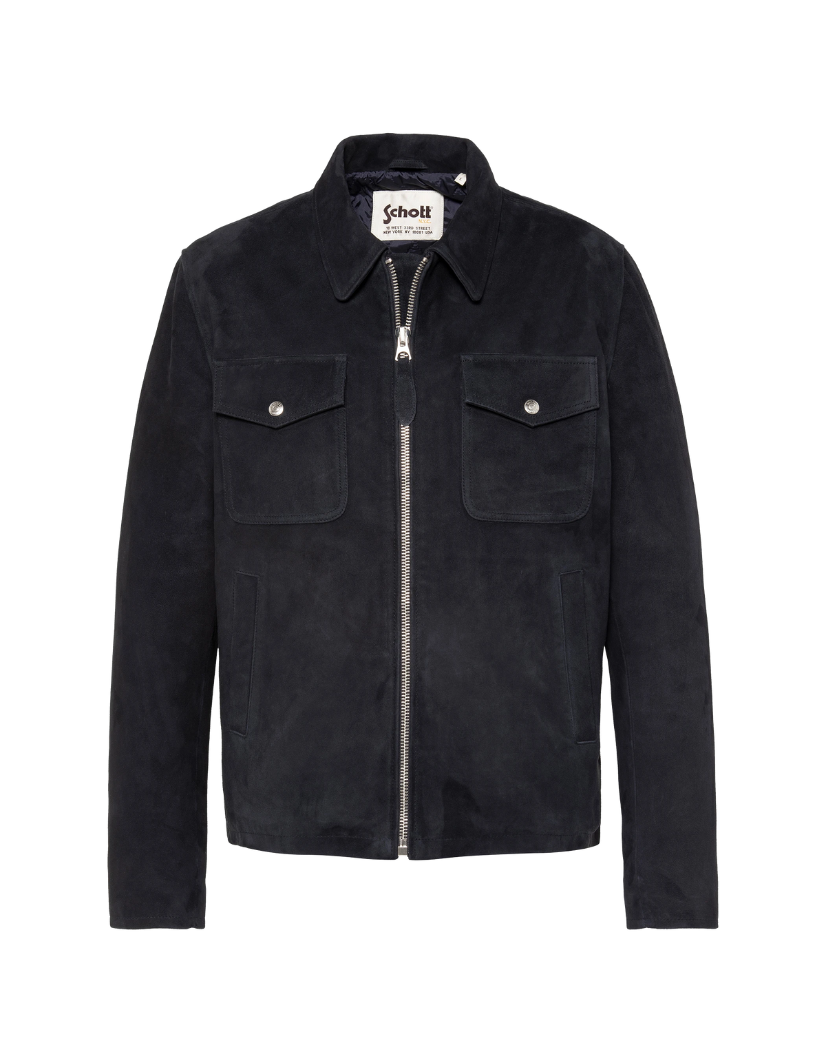 Chaqueta ranchera azul marino, ante de cabra-1