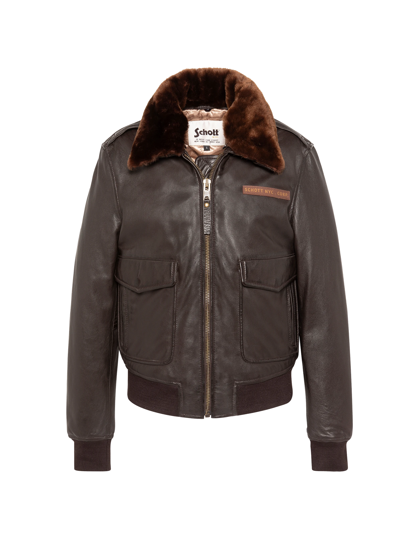 Dunkelbraune flexible Pilotenjacke, gewaschenes Lammleder