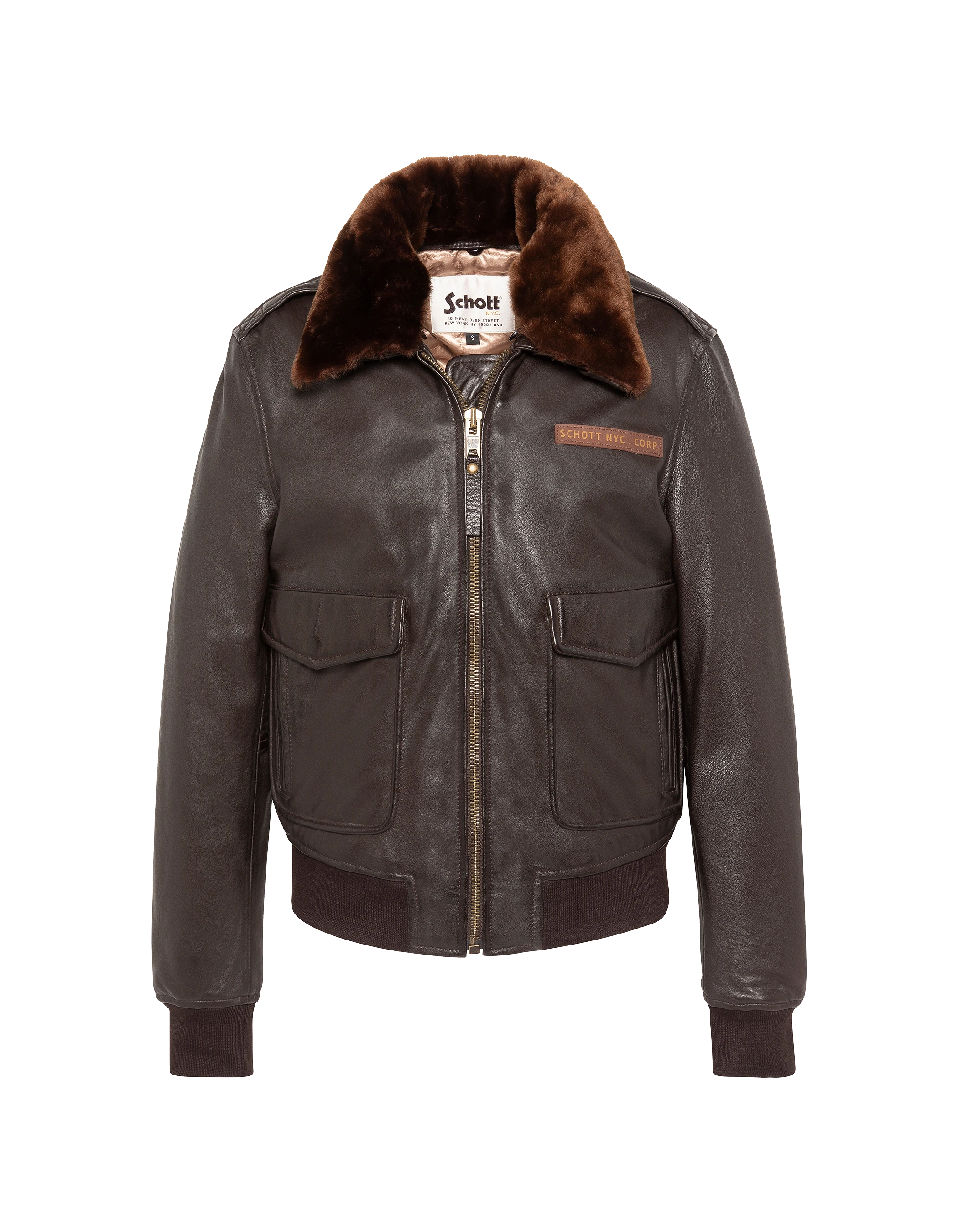 Dunkelbraune flexible Pilotenjacke, gewaschenes Lammleder-2