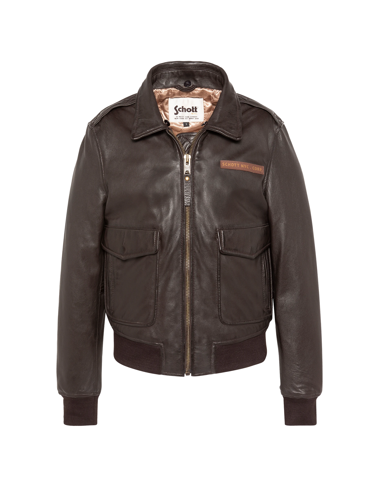 Dunkelbraune flexible Pilotenjacke, gewaschenes Lammleder