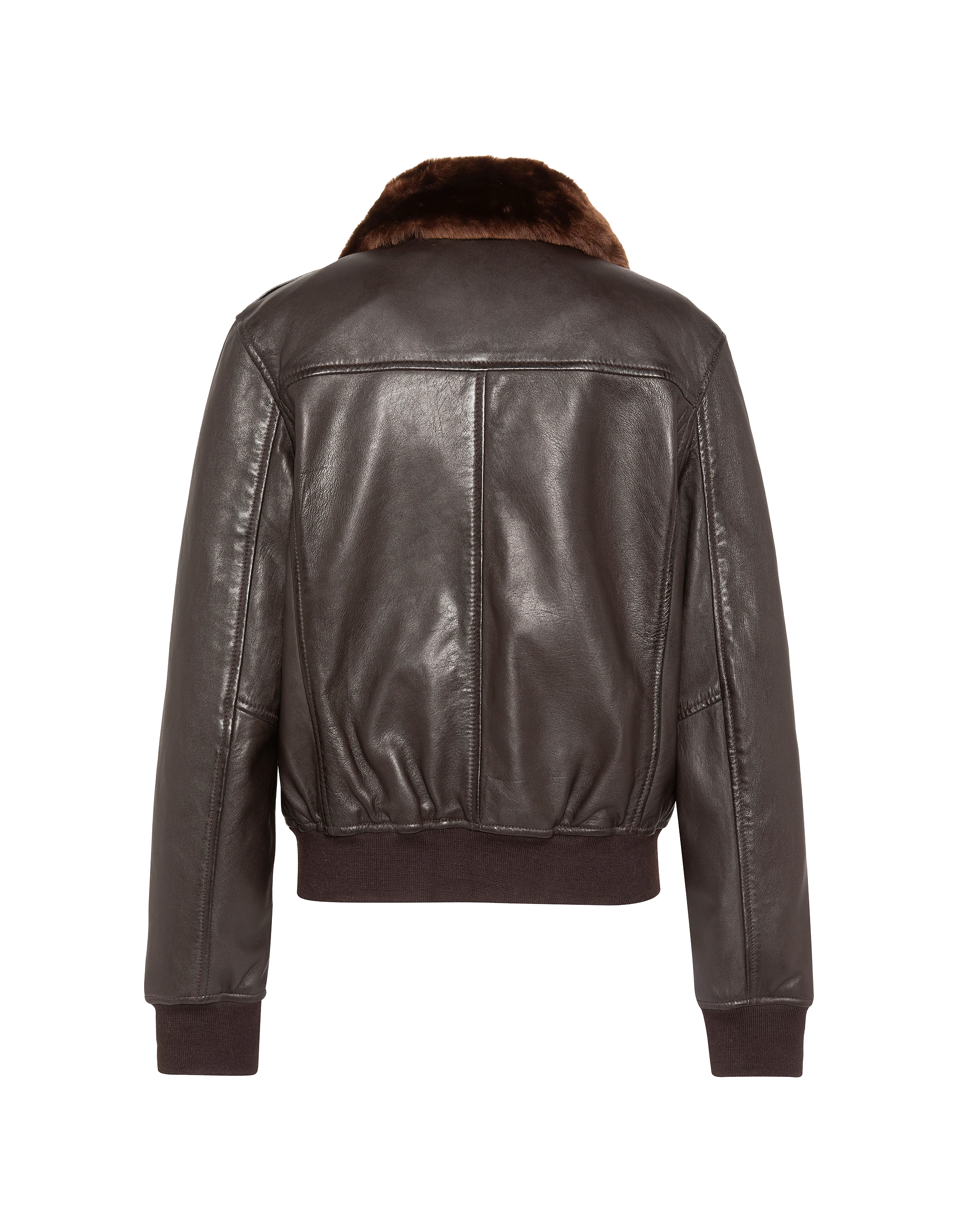 Dunkelbraune flexible Pilotenjacke, gewaschenes Lammleder-10