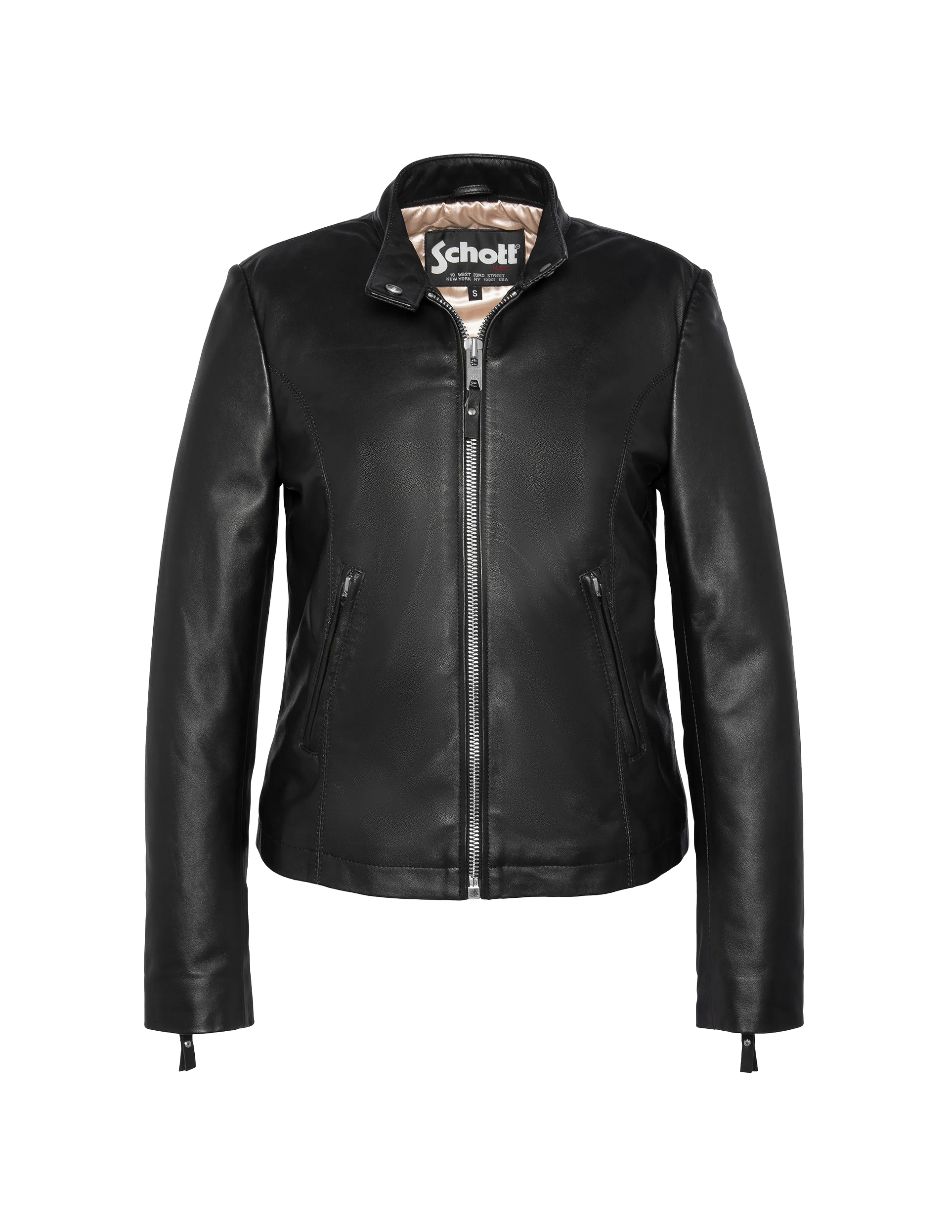 Black biker jacket, lambskin leather - LCWLOLA | Schott NYC®