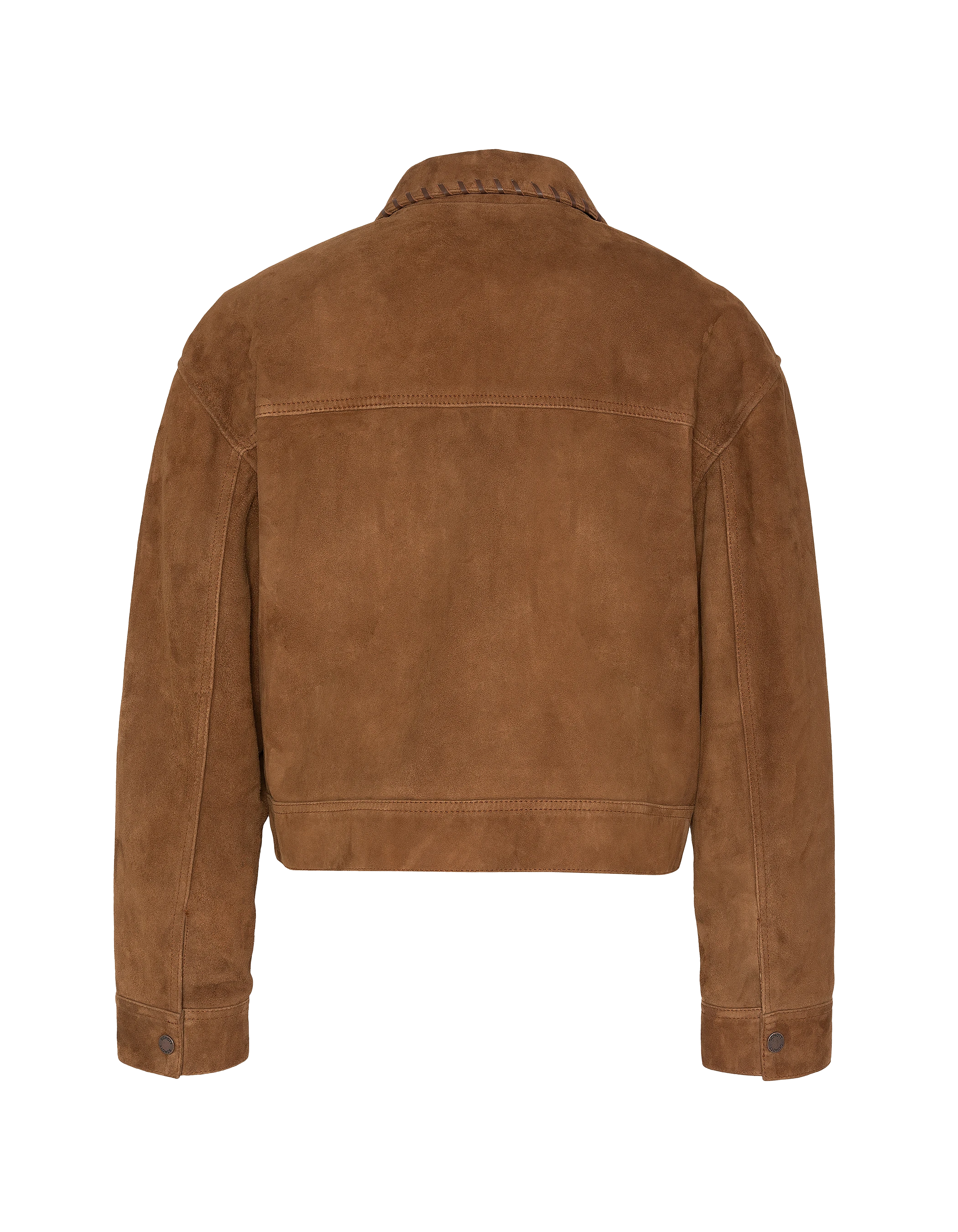 Blouson western court caramel, chèvre velours-9