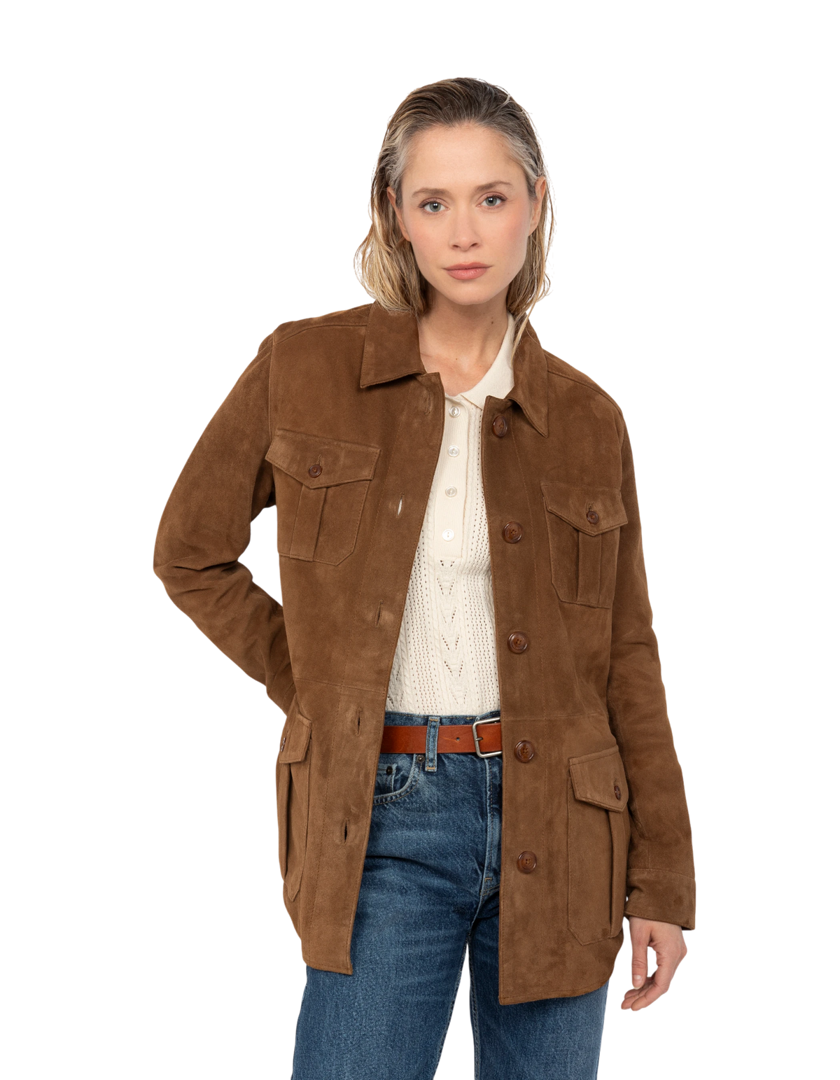Saharan Goat Caramel saharan jacket, goat suede - LCWMERYL | Schott NYC®