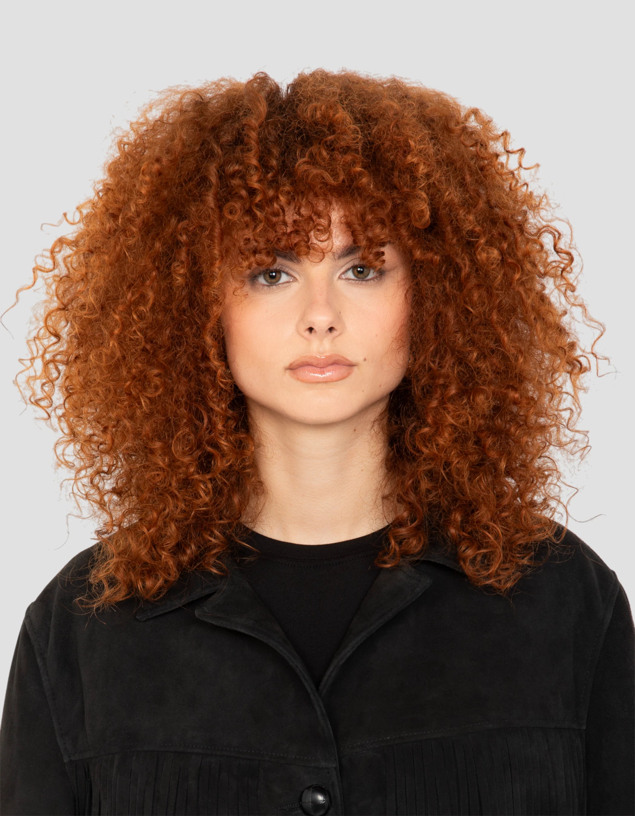 Giacca occidentale nera con frange, capra in velluto-5