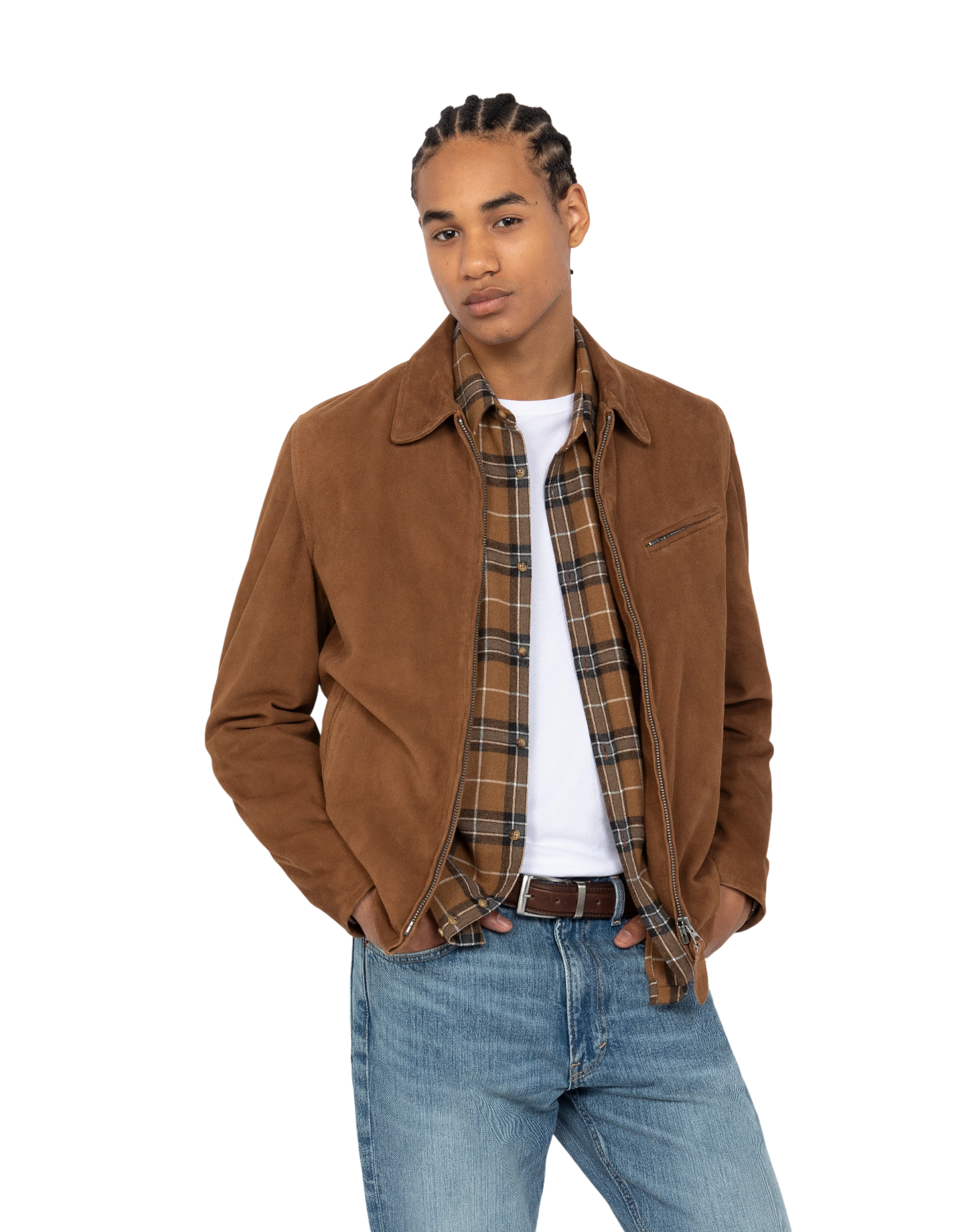 Rust suede worker jacket, goat suede - LCWORK | Schott NYC® Rust suede worker jacket, goat suede - LCWORK | Schott NYC®