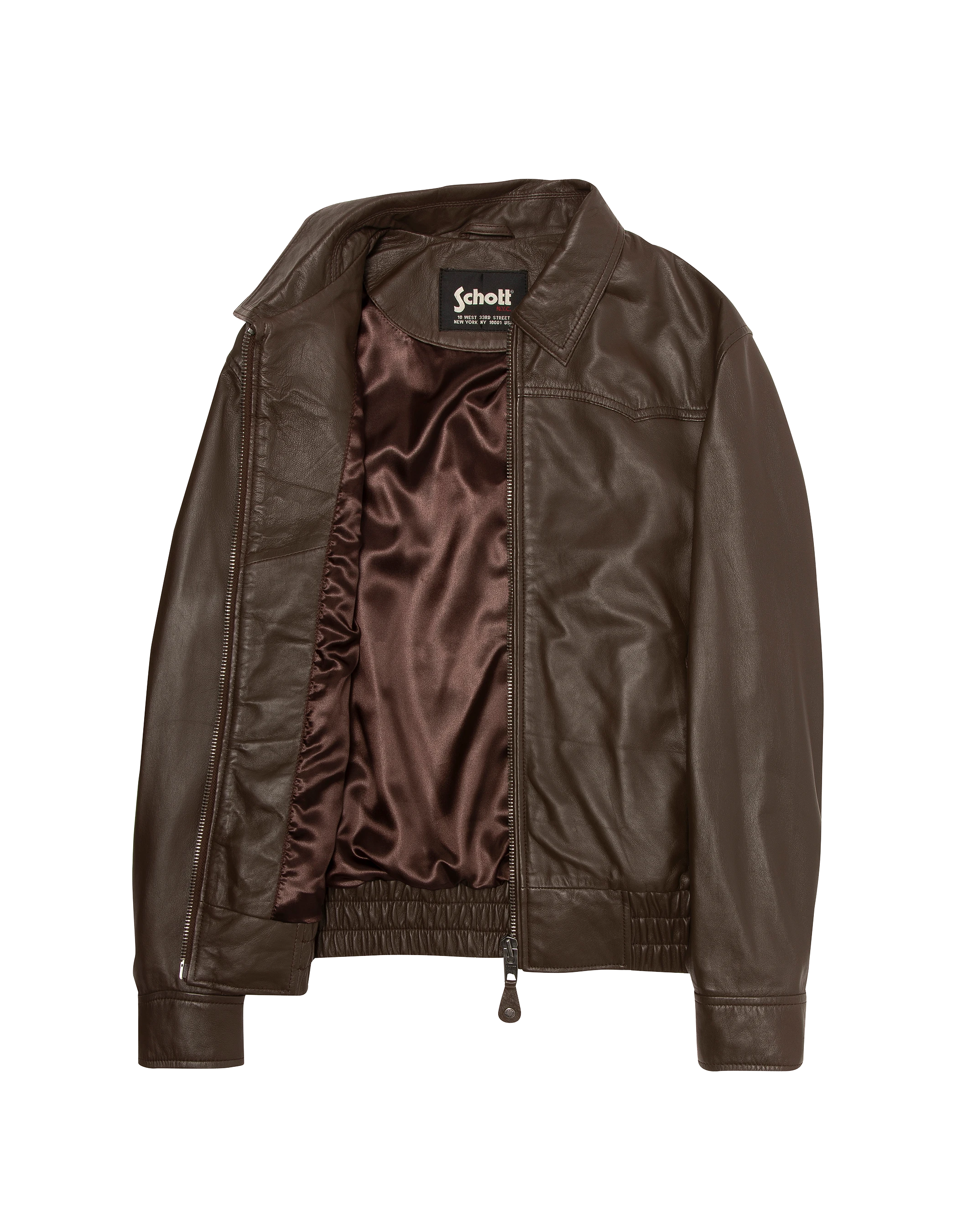 Blouson smocké marron, cuir d’agneau-5