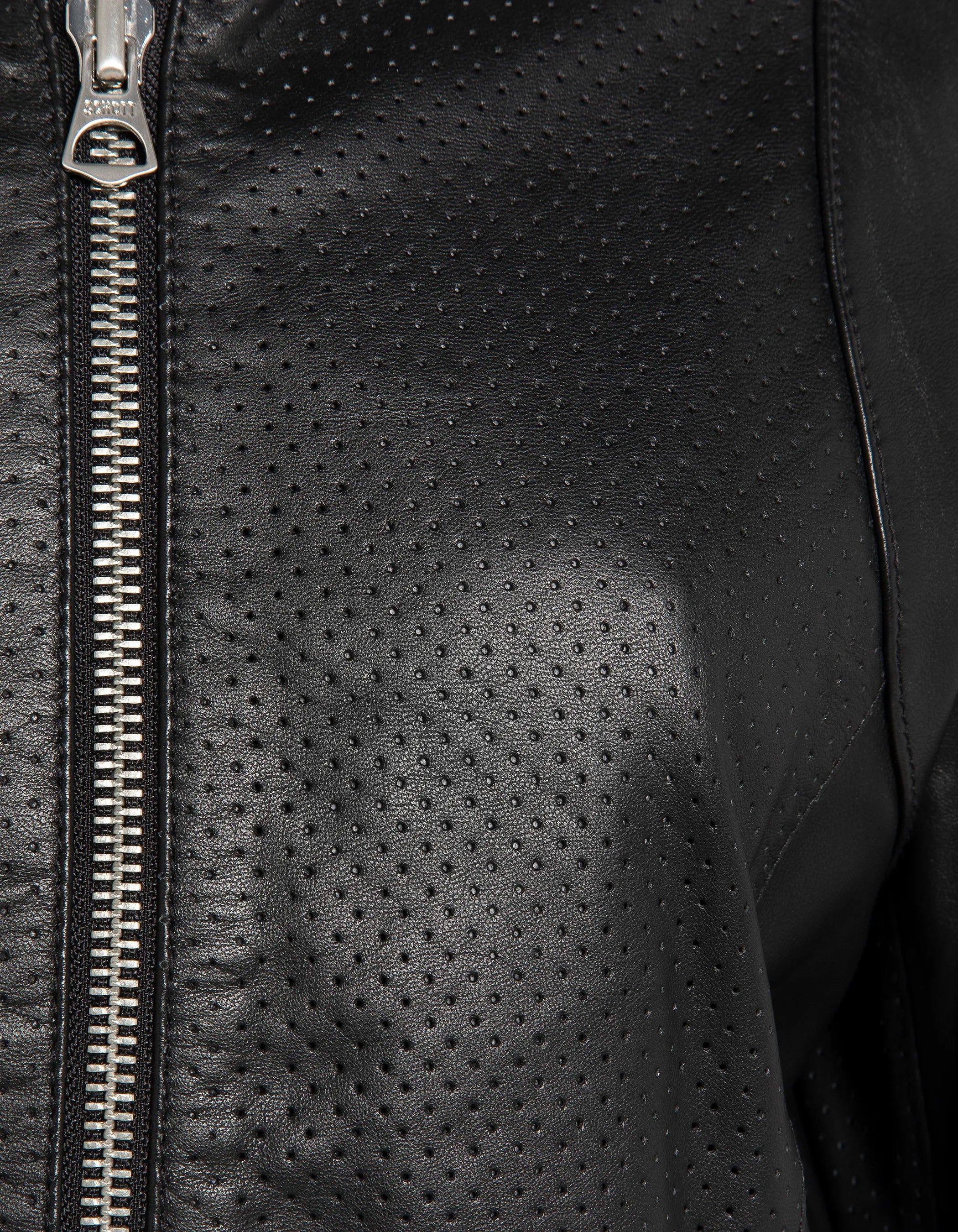 Blouson ajouré noir, cuir d’agneau-3