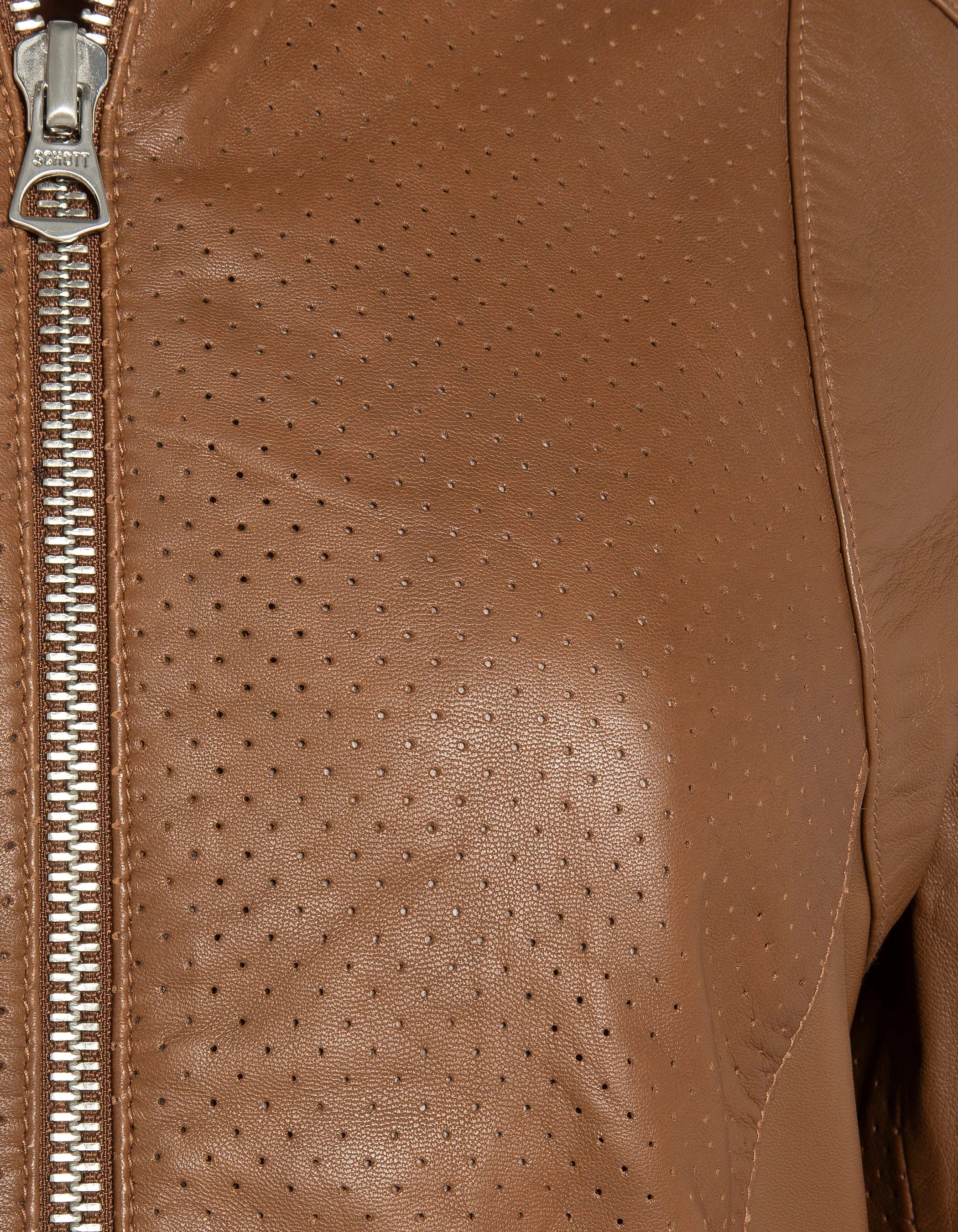 Blouson ajouré marron, cuir d’agneau-3