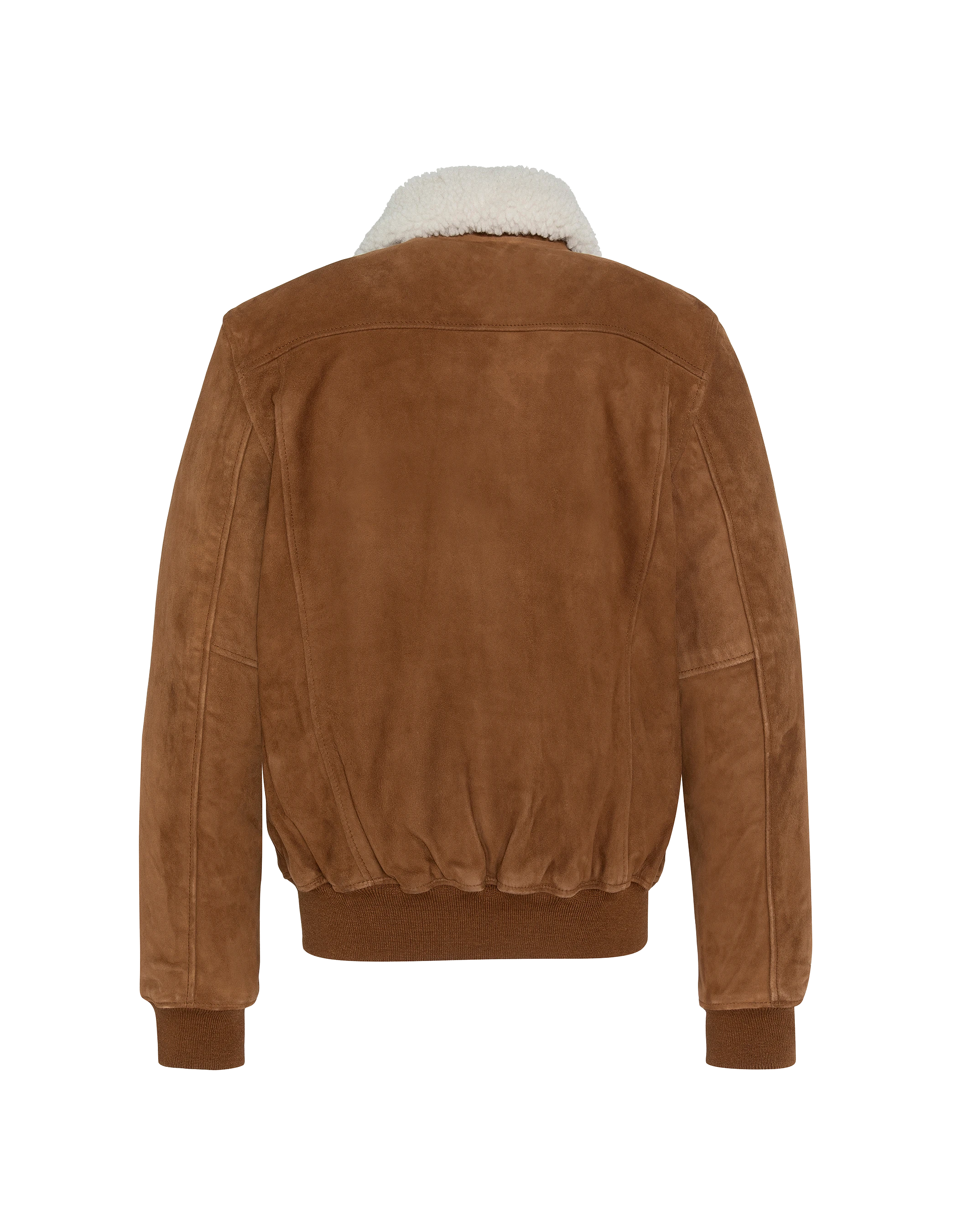 Giacca casual ruggine con colletto di pecora rimovibile, capra di velluto-7