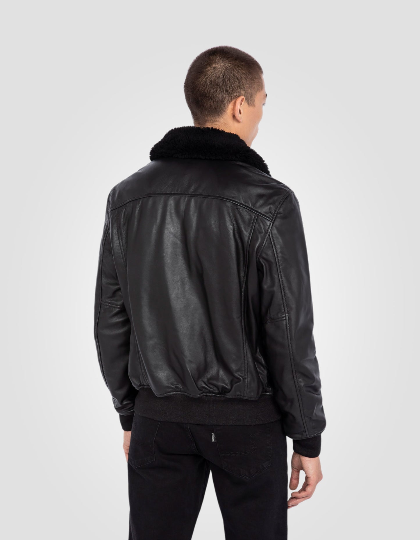 Blouson casual, cuir d'agneau