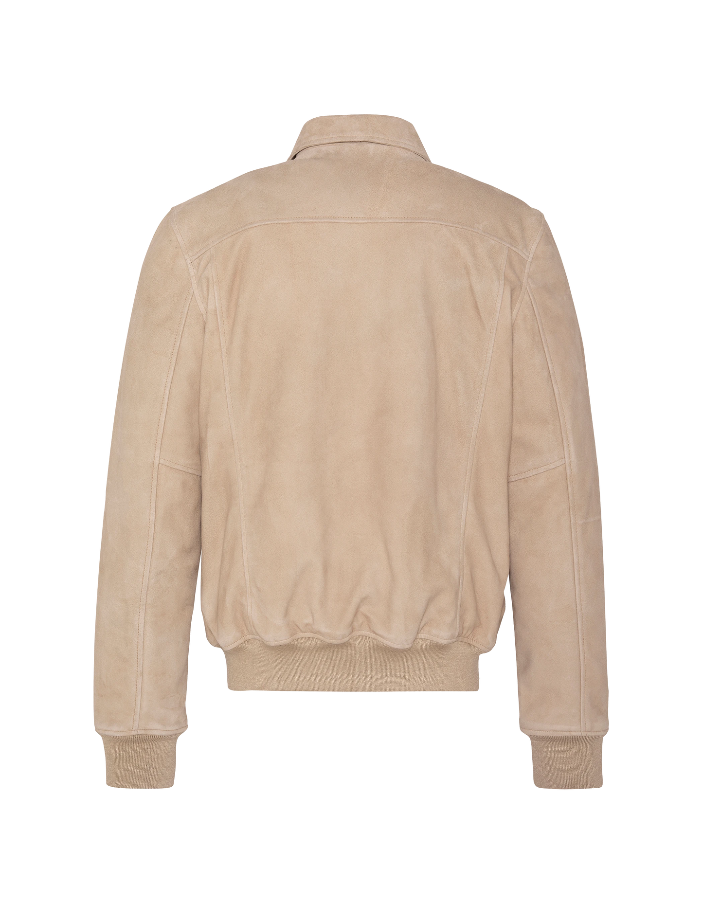 Blouson casual beige, cuir de chèvre velours