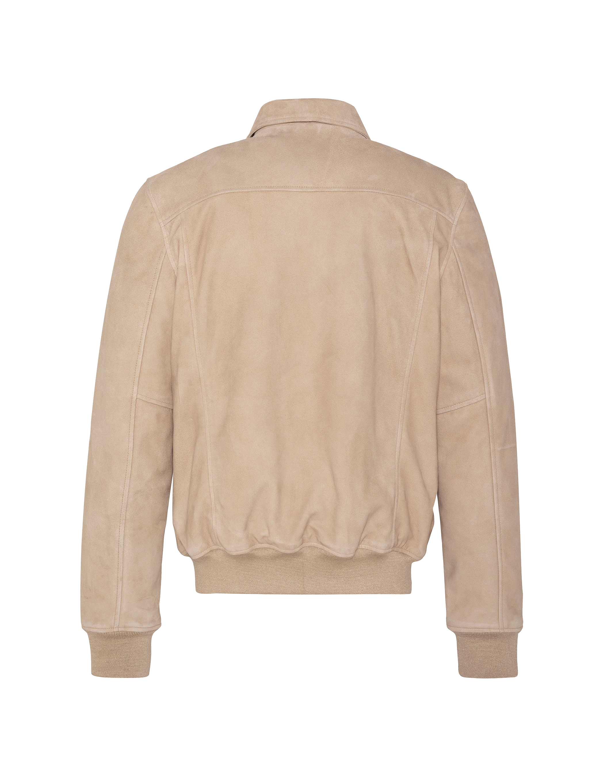 Blouson casual beige, cuir de chèvre velours-2