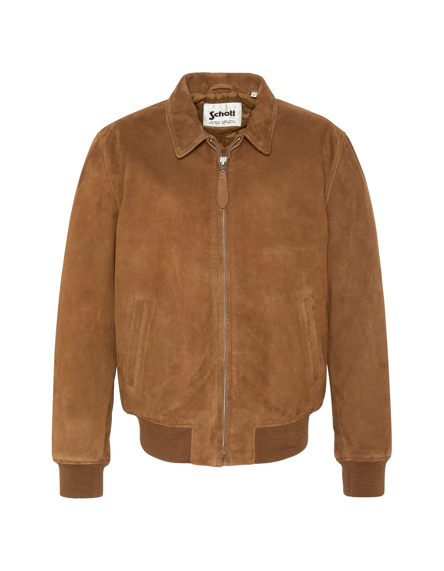 Rust casual jacket, leather goat suede