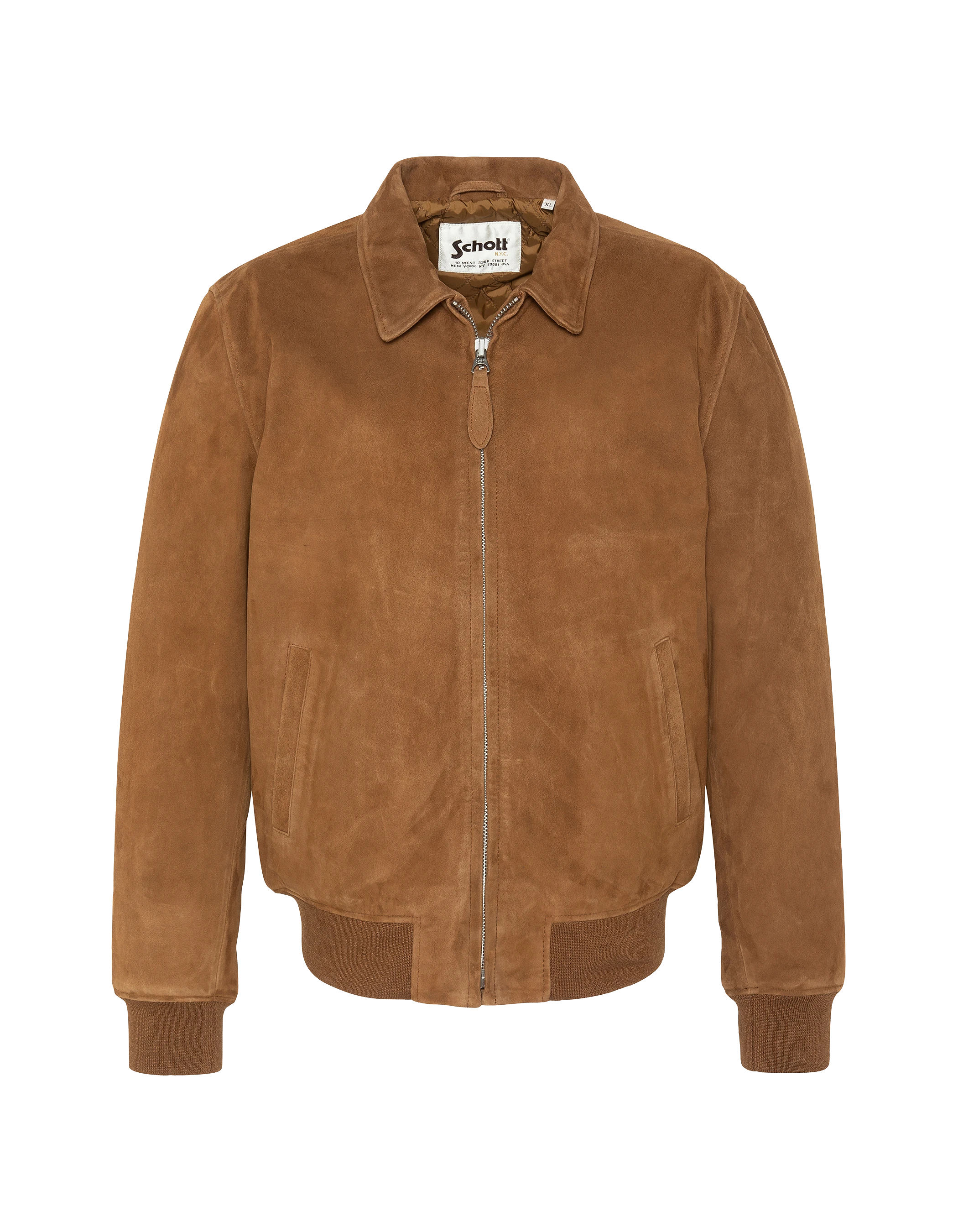 Rust casual jacket, leather goat suede-1