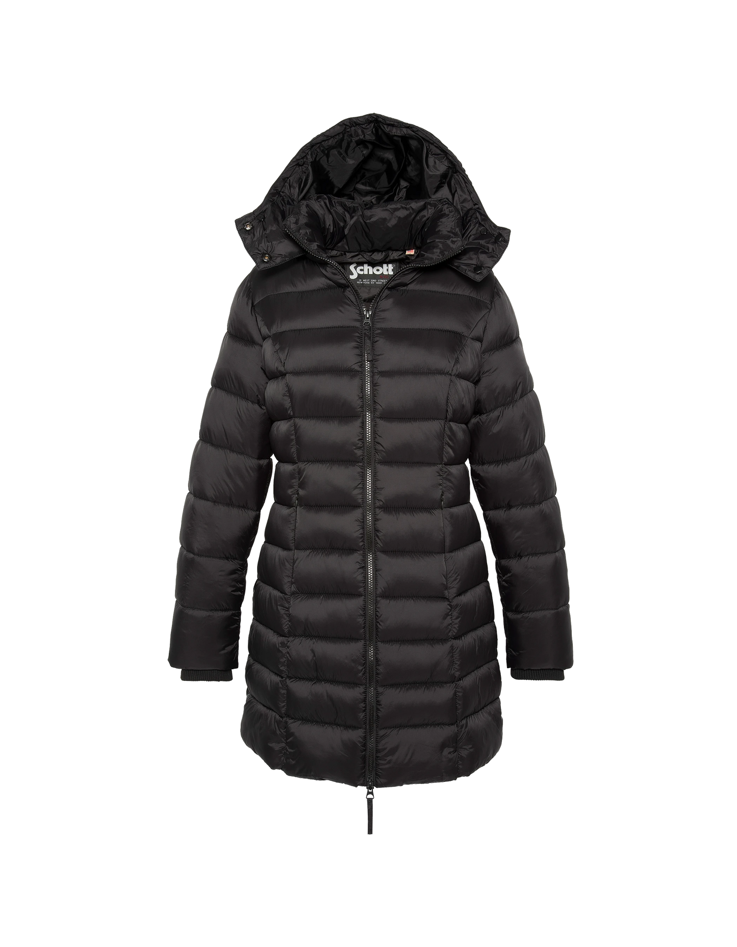 Chaqueta negra con cuello de piel sintética extraíble