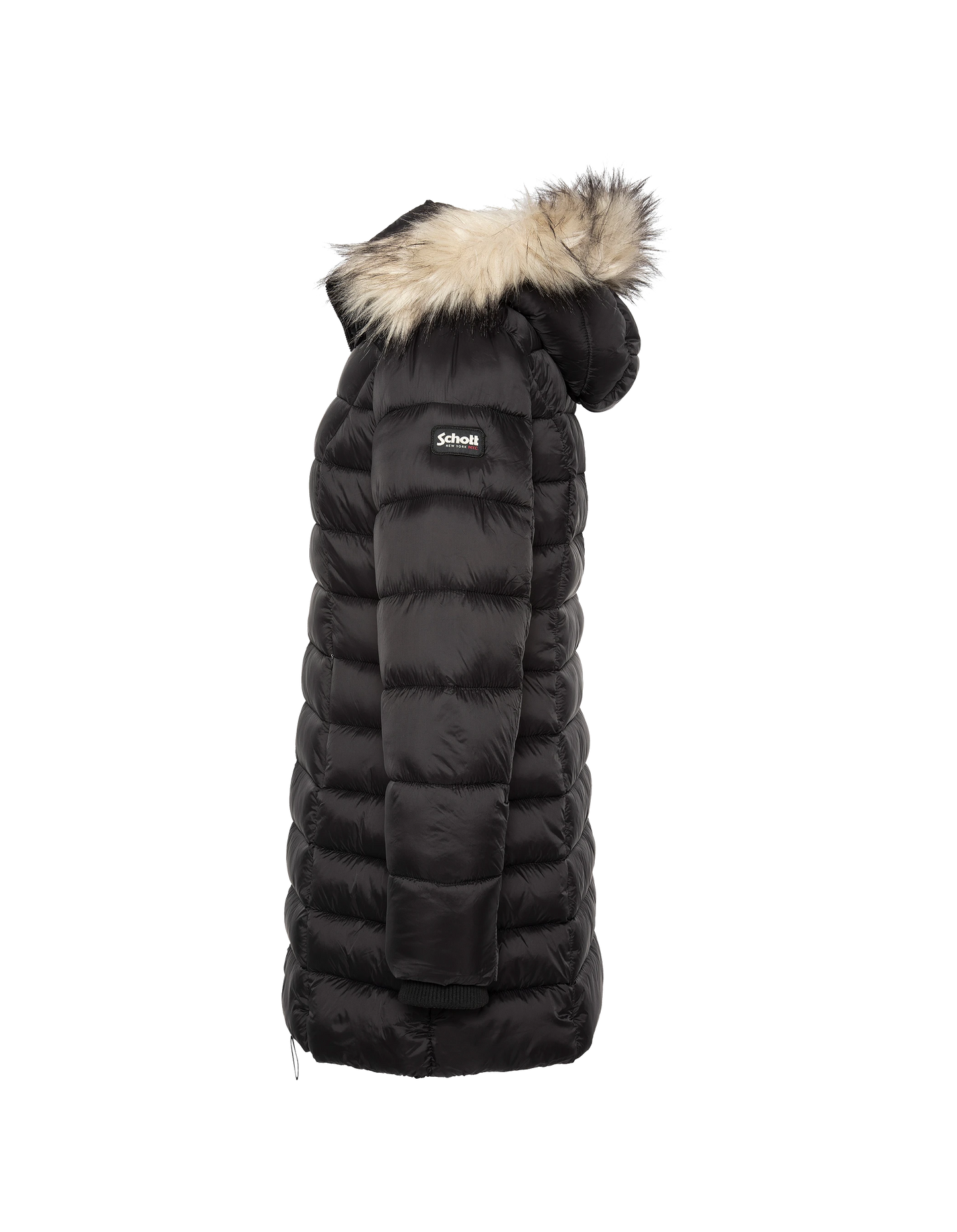 Chaqueta negra con cuello de piel sintética extraíble